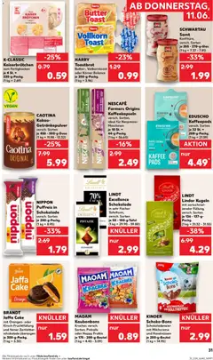 Náhled letáku Kaufland Německo leták od 11.06.2026 | Strana: 31 | Produkty: Lindt, Lindt lindor, Crema, Kinder
