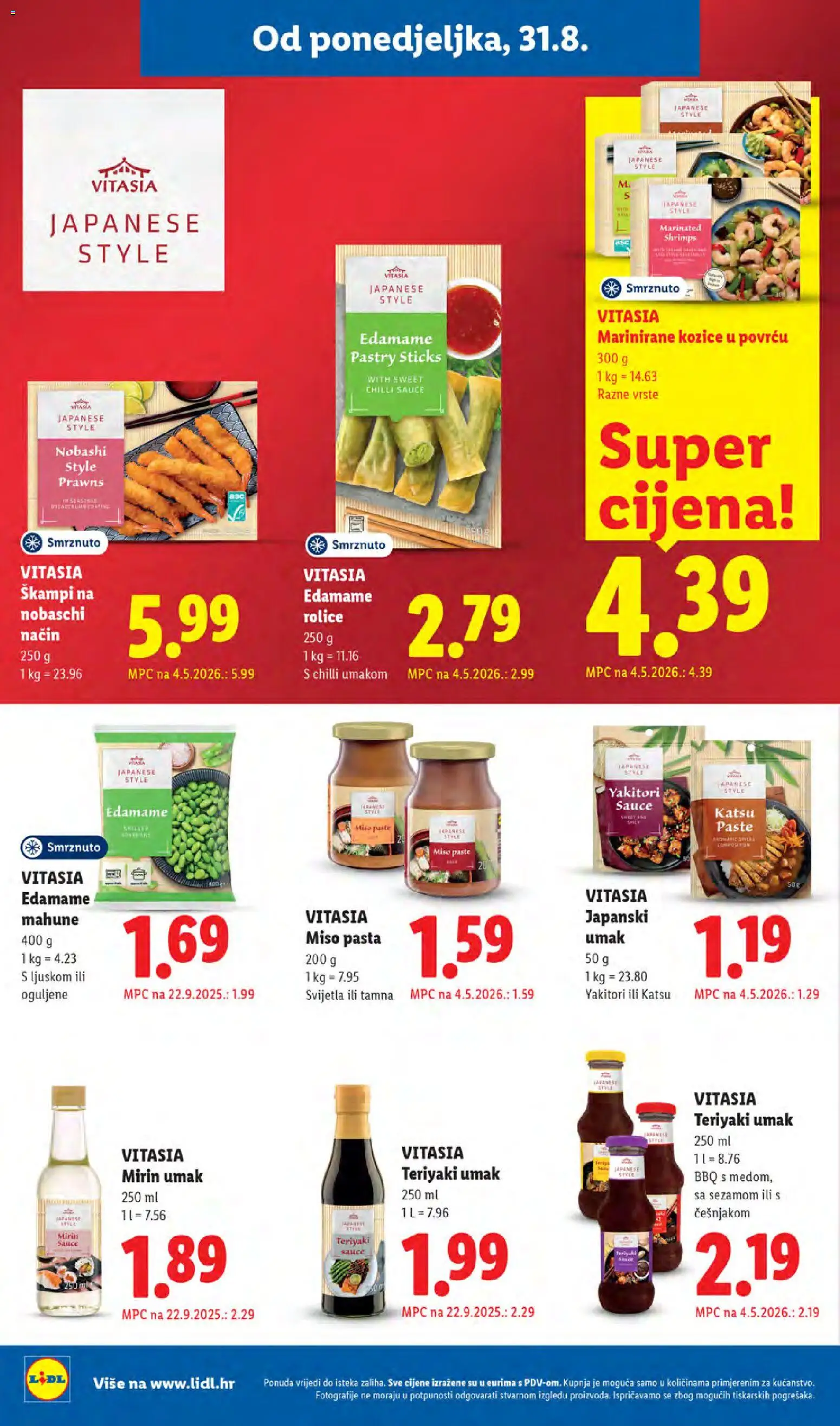 Lidl katalog | vrijedi od 31.08.2026 | Stranica: 14 | Proizvodi: Miso pasta, Umak, Pasta, Kozice