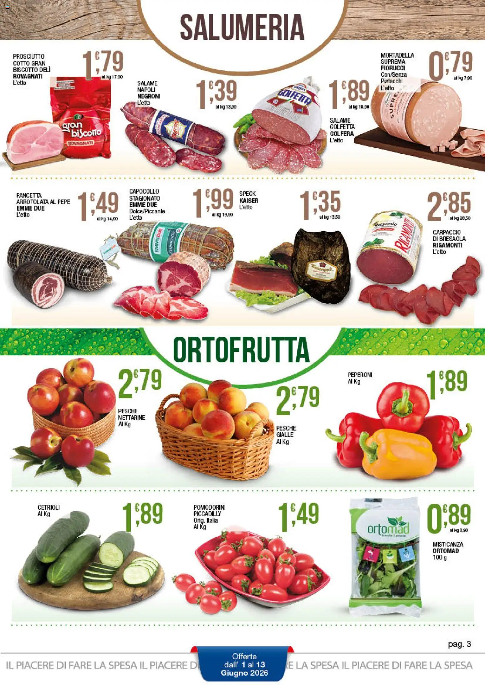 Volantino Sidis del 01.06.2026 | Pagina: 3 | Prodotti: Speck, Pomodorini, Salame, Bresaola