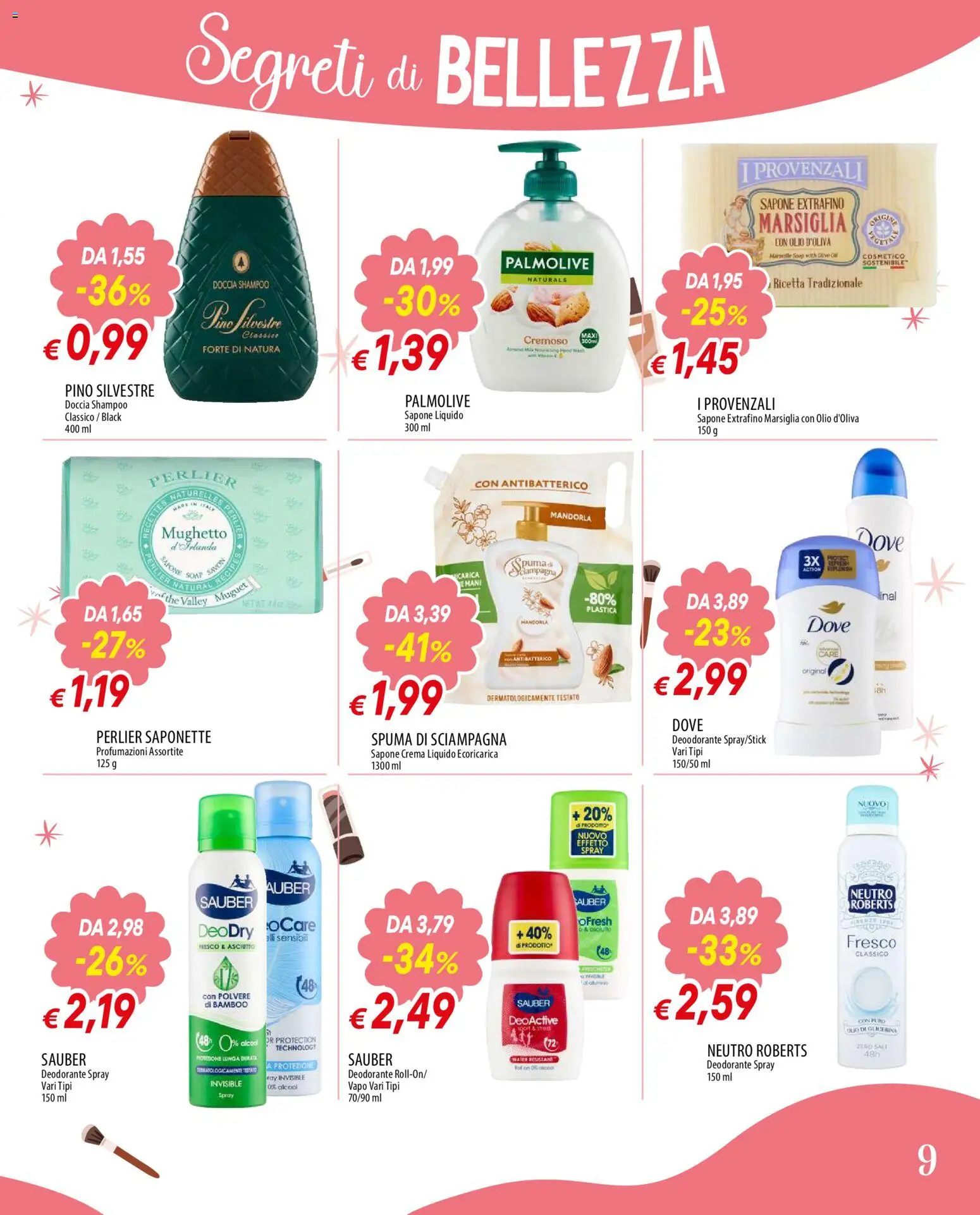 Volantino Galassia del 23.04.2026 | Pagina: 9 | Prodotti: Shampoo, Sapone, Deodorante, Olio