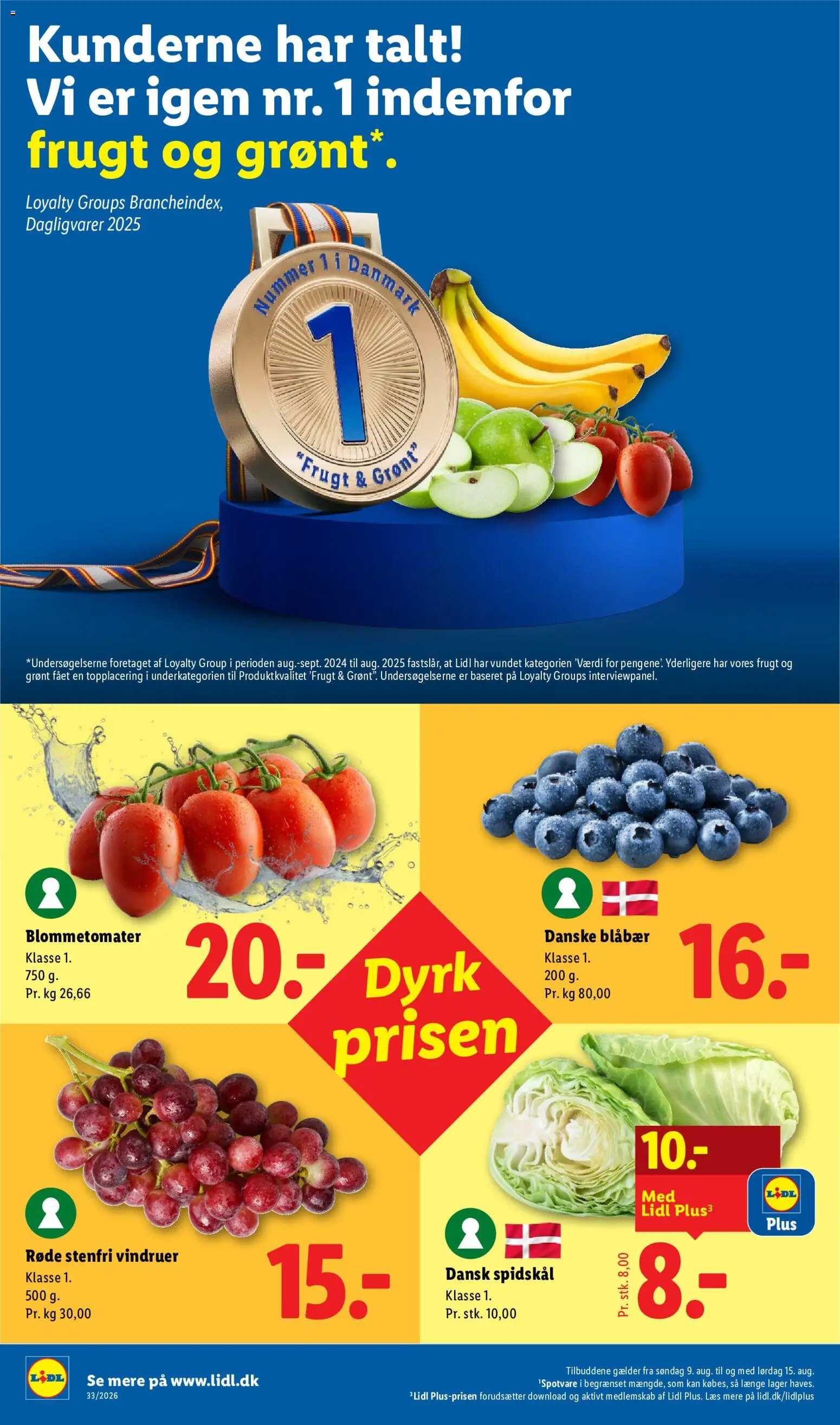 Lidl tilbudsavis – gyldig fra 09/08/2026 | Side: 4 | Produkter: Blåbær, Spidskål, Vindruer, Søm