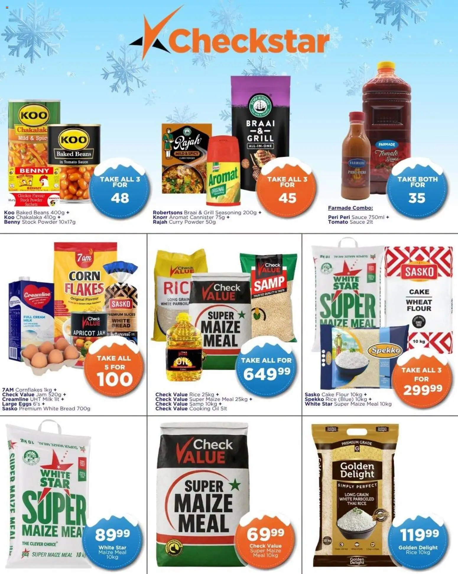 New Check Star catalogue – valid from 08/07/2026 | Page: 3 | Products: Baked beans, Oil, Tomato sauce, Curry powder