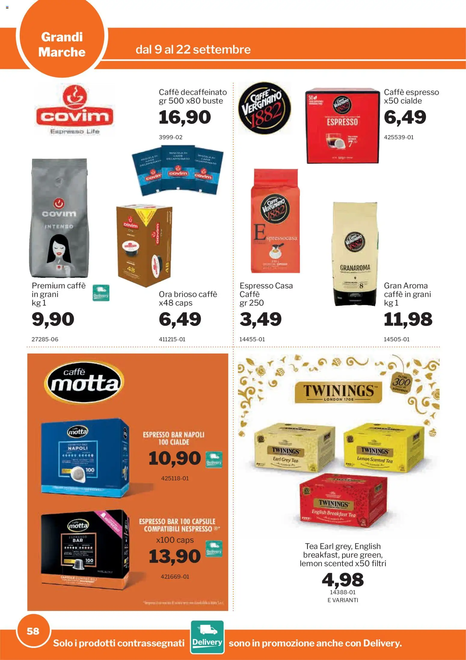Volantino Sogegross del 09/09/2026 | Pagina: 58 | Prodotti: Caffè, Caffè in grani, Cialde, Caffè decaffeinato
