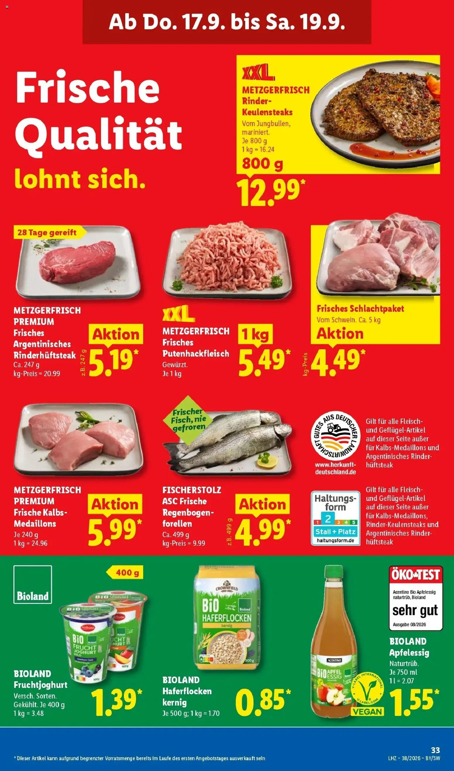 Lidl Prospekt Freudenstadt (ab 14.09.2026) zum Blättern » Angebote | Seite: 57 | Produkte: Joghurt, Fruchtjoghurt, Apple, Fleisch