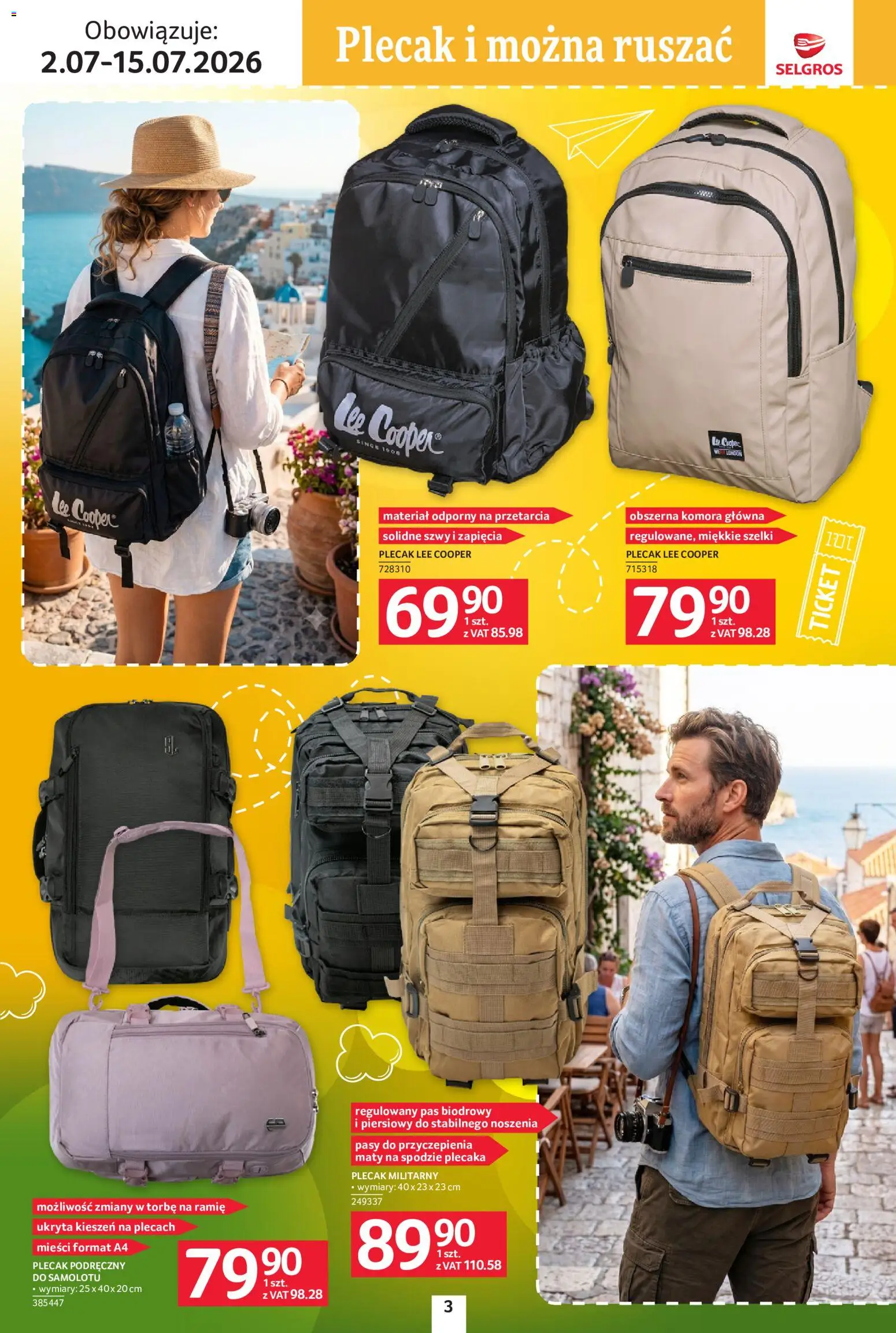 Selgros cash&carry gazetka - Urlop od 02.07.2026 | Strona: 3 | Produkty: Plecak