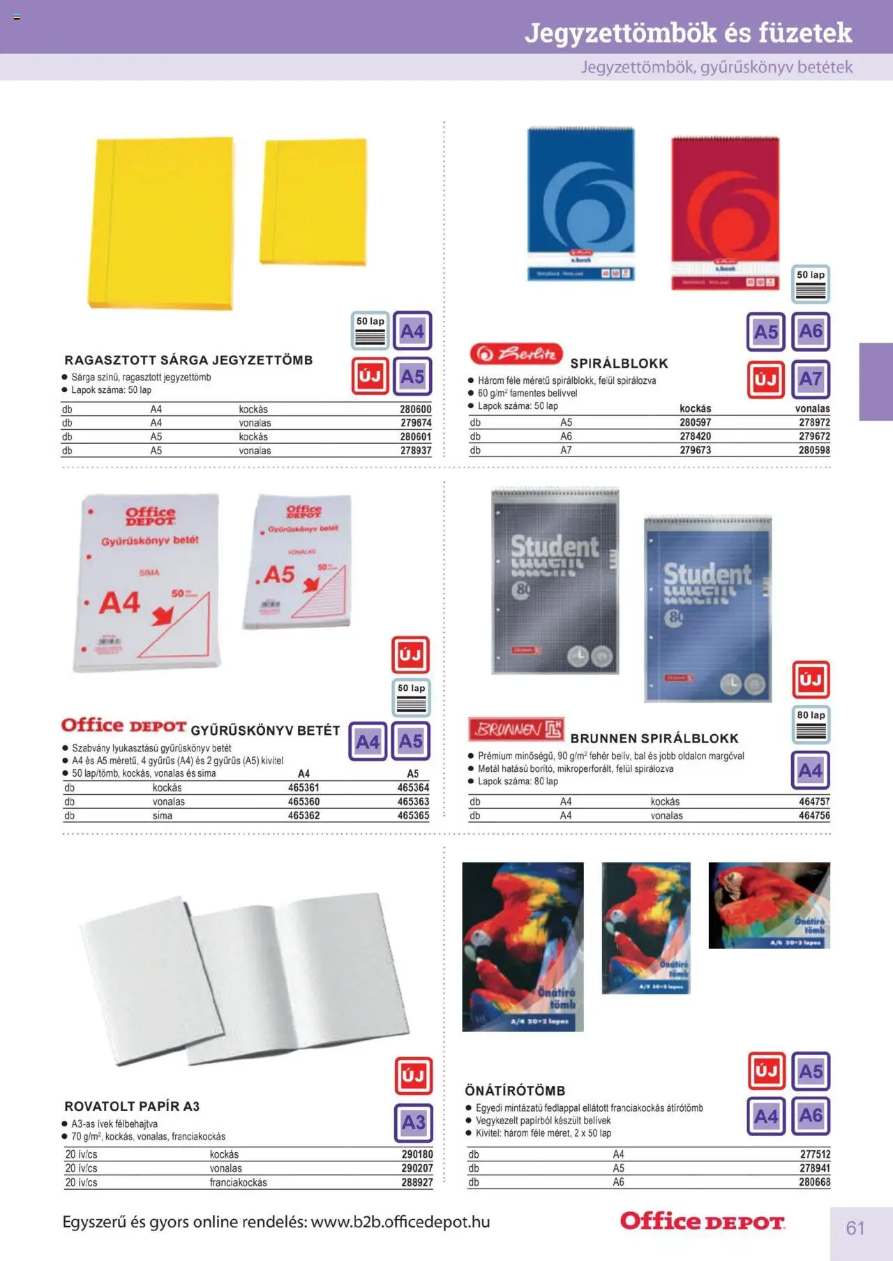Office Depot akciós ujság - amely érvényes a következő dátumtól: 2025.04.10. | Oldal: 61 | Termékek: Betét, Lap, Betétek