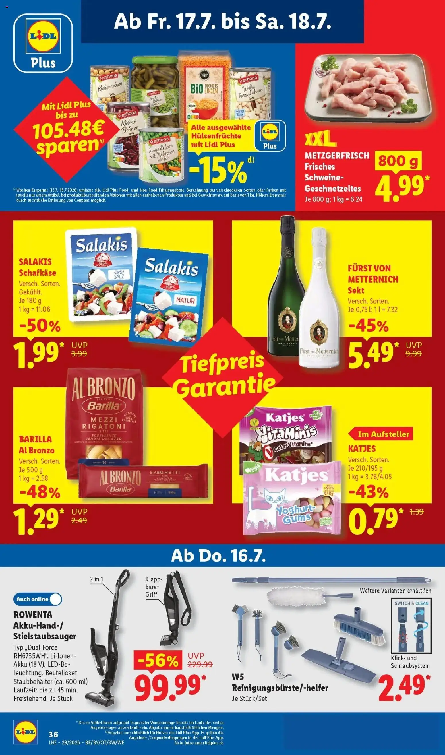 Lidl Prospekt Künzell – gültig ab 13.07.2026 | Seite: 72 | Produkte: Barilla, Spaghetti, Katjes, Erbsen