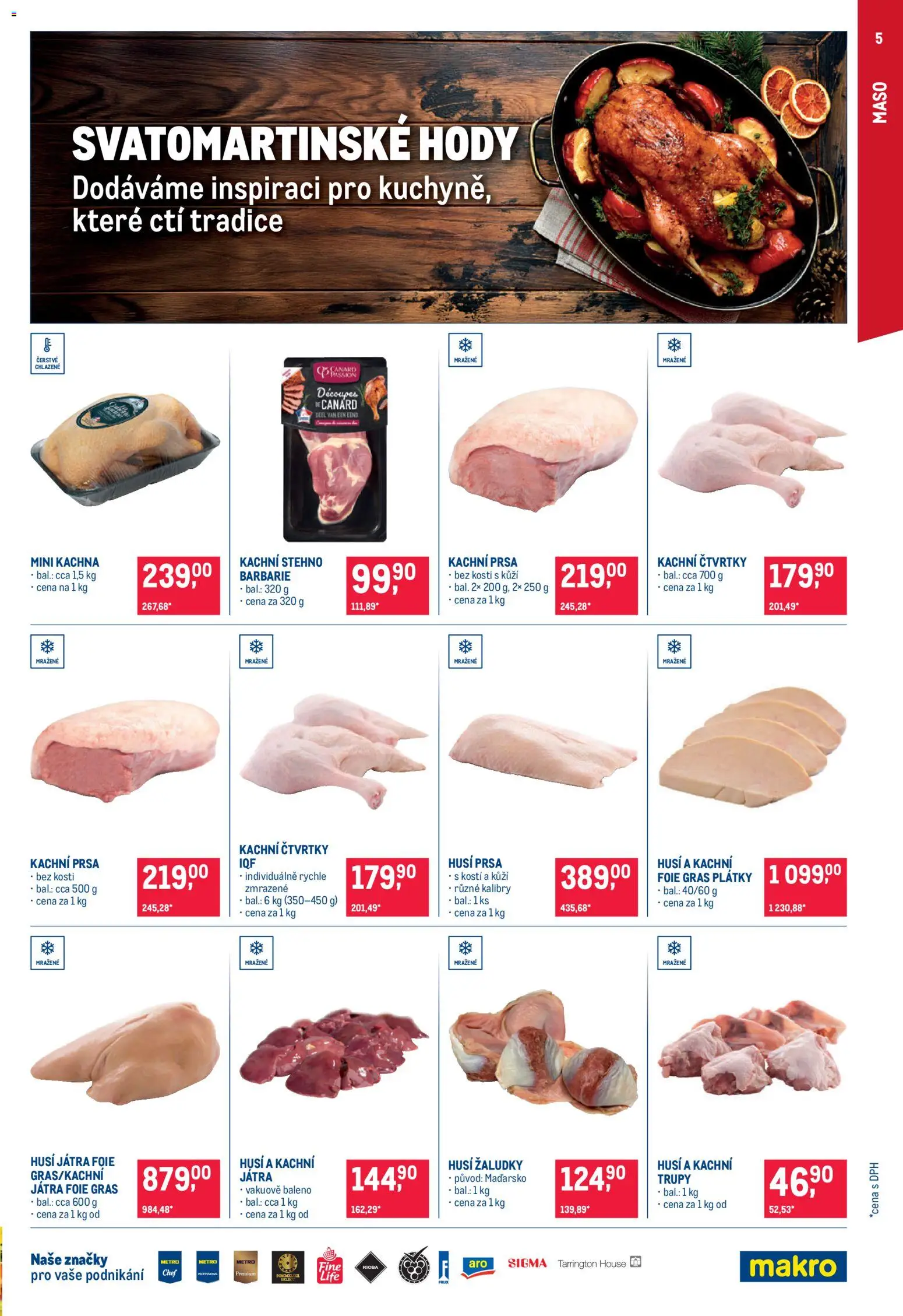 Makro leták - Gastronomie od 21.10.2026 | Strana: 5 | Produkty: Kachní játra, Kachní prsa, Kachna, Játra