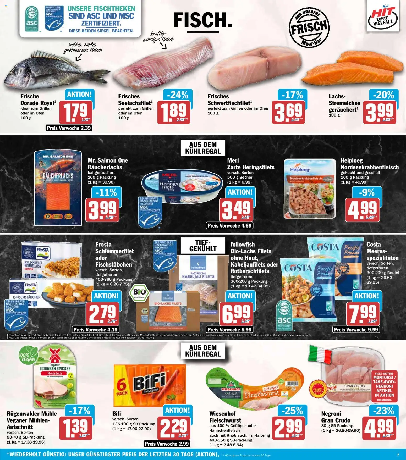 HIT Prospekt – gültig ab 07.09.2026 | Seite: 7 | Produkte: Ofen, Fischstabchen, Schinken, Fleisch