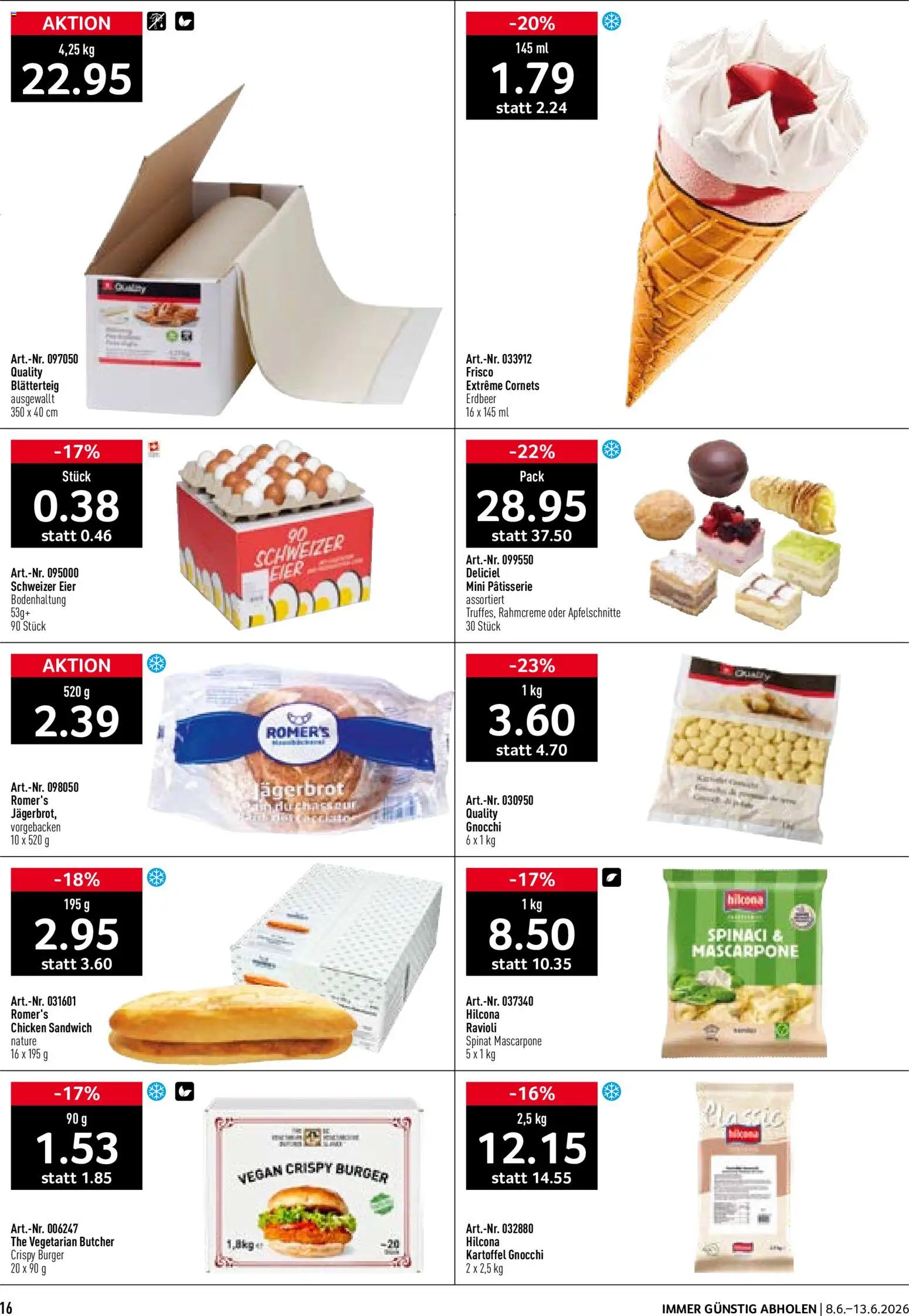 Prodega aktionen – gültig ab 08.06.2026 | Seite: 16 | Produkte: Mascarpone, Burger, Eier