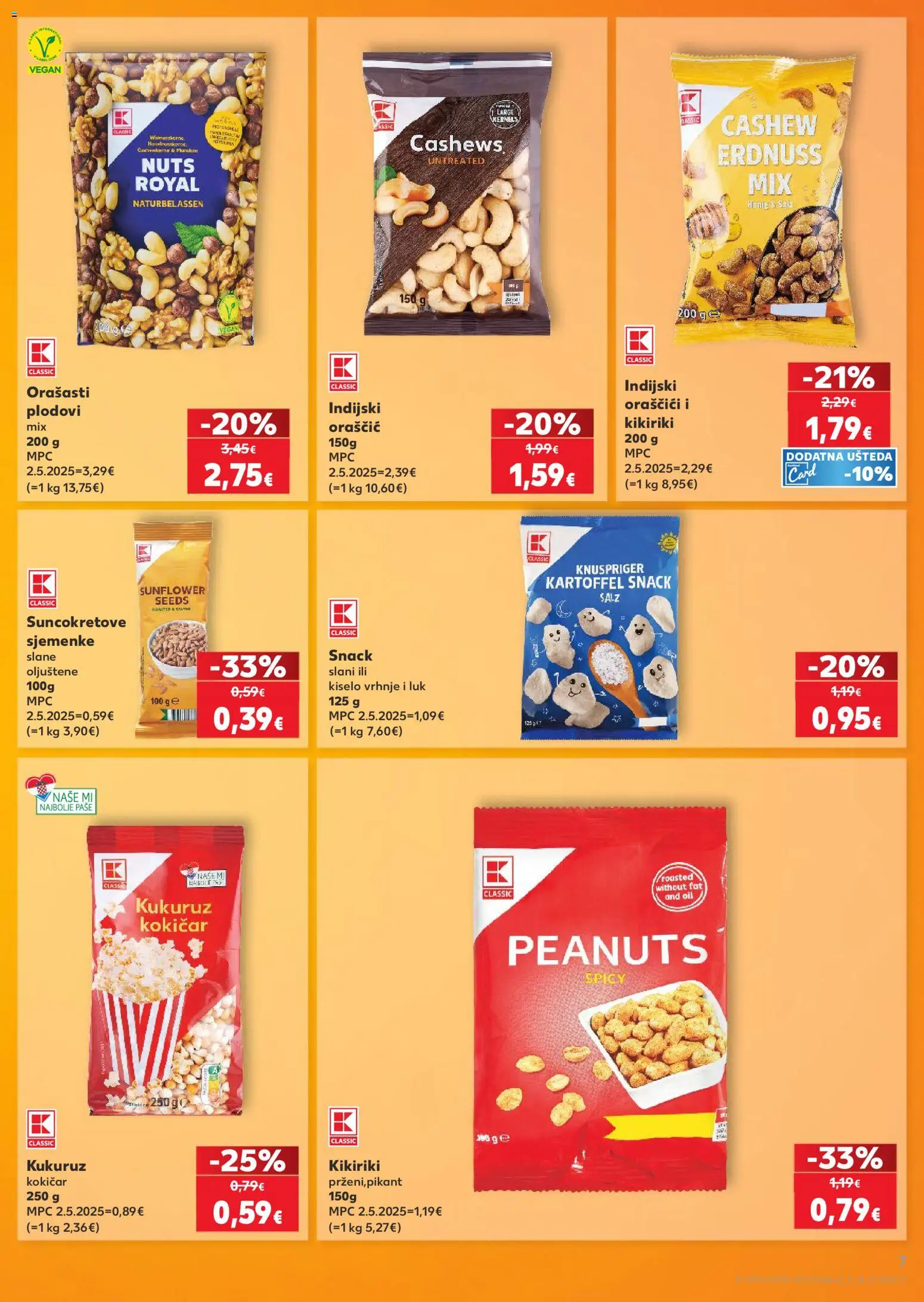 Kaufland katalog | vrijedi od 29.04.2026 | Stranica: 7 | Proizvodi: Kiselo vrhnje, Orašasti plodovi, Luk, Sjemenke