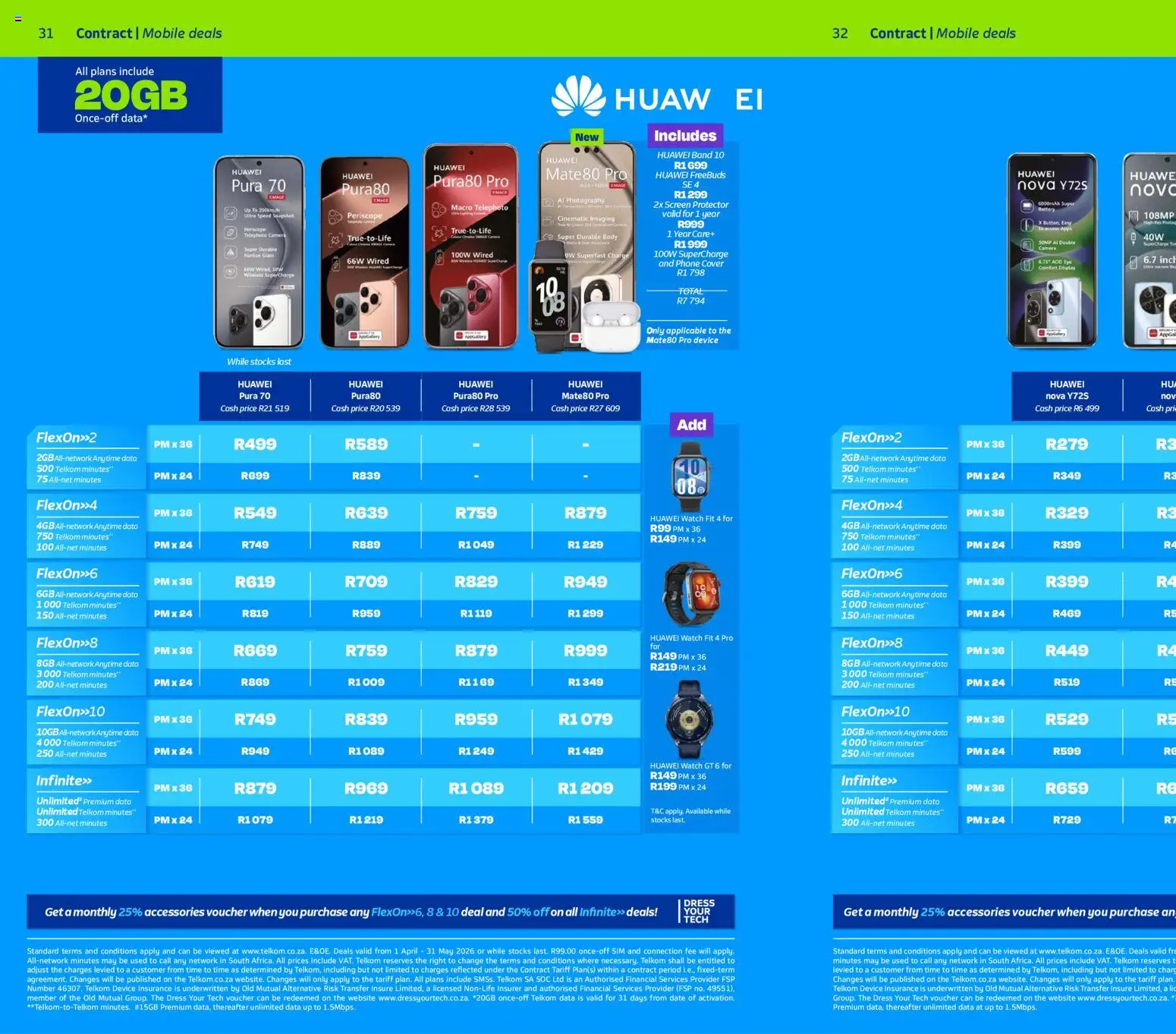 New Telkom catalogue – valid from 01.04.2026 | Page: 30 | Products: Dress, Data, Watch, Camera