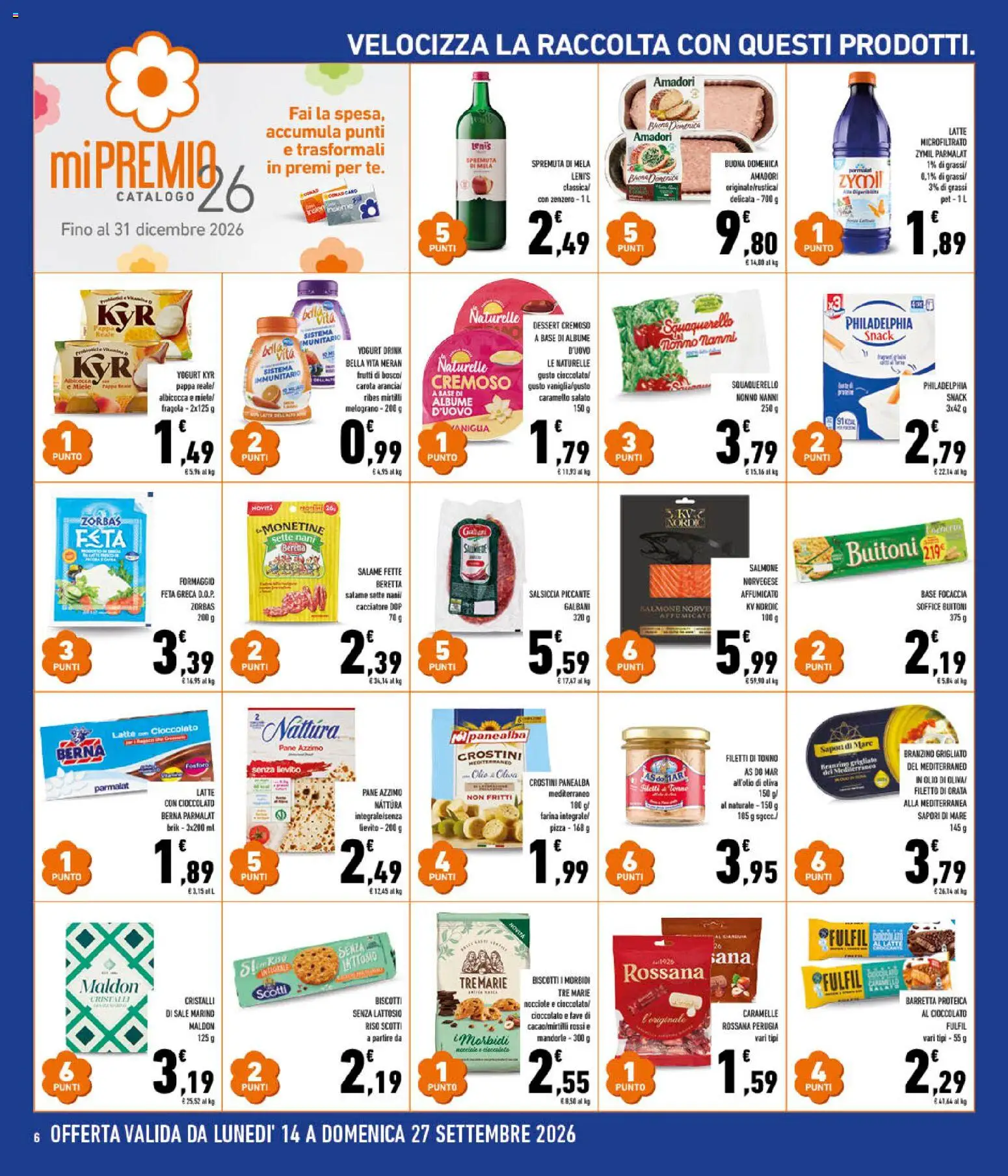 Volantino Conad del 16/09/2026 | Pagina: 6 | Prodotti: Vaniglia, Salame, Salsa, Formaggio