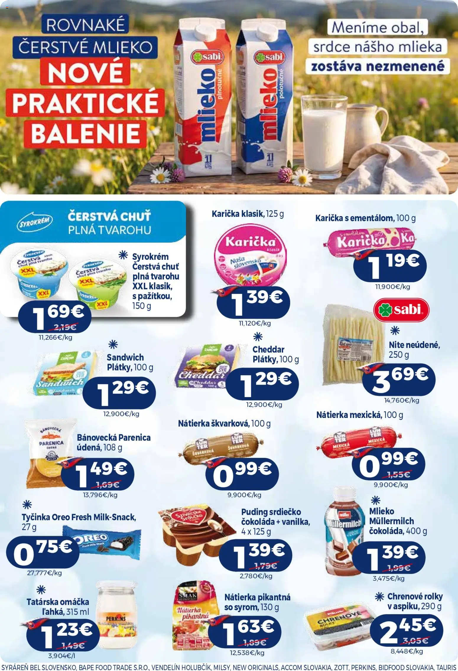 Nové Milk Agro akcie – leták je platný od 07.10.2026 | Strana: 6 | Produkty: Cheddar, Čokoláda, Oreo, Omáčka