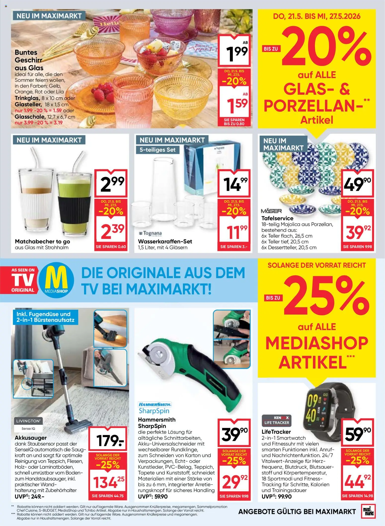 Maximarkt Flugblatt gültig ab 21.05.2026 | Seite: 19 | Produkte: TV, Smartwatch