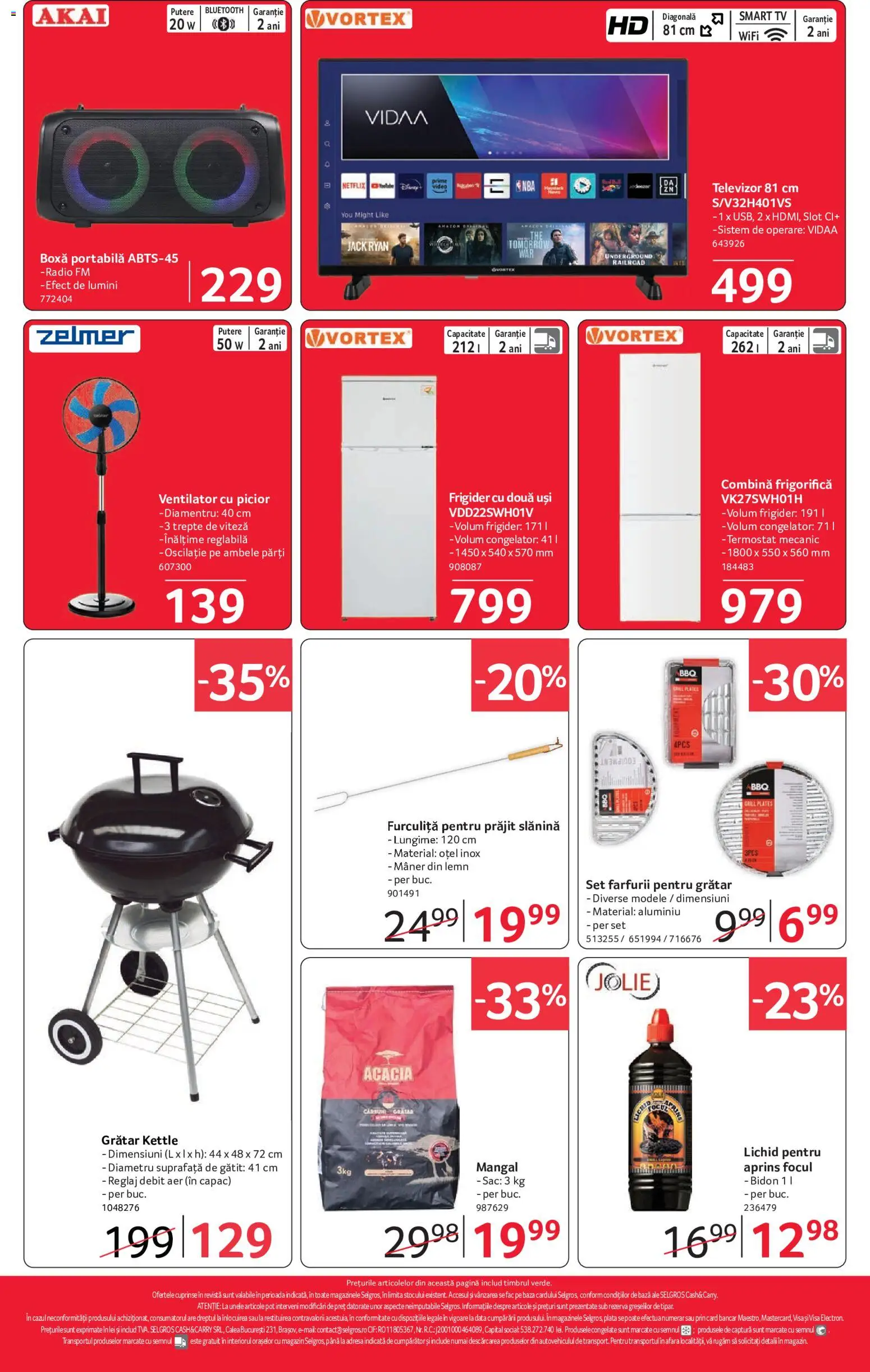 Noul catalog Selgros – valabil de la 07.08.2026 | Pagină: 16 | Produse: Video, Congelator, Mâner, Boxă portabilă