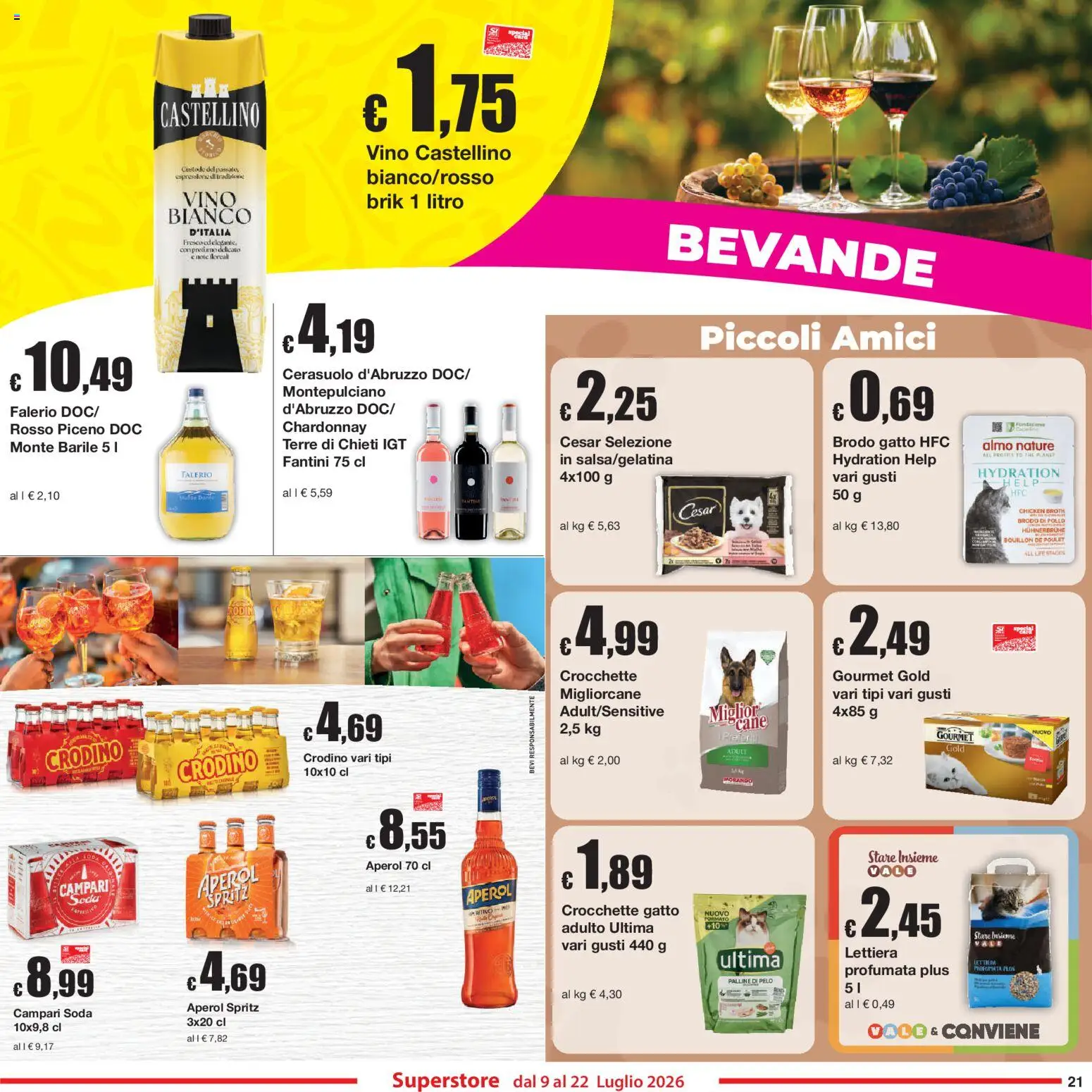 Volantino Sì con Te del 09/07/2026 | Pagina: 21 | Prodotti: Vino, Crocchette, Vino bianco, Profumo