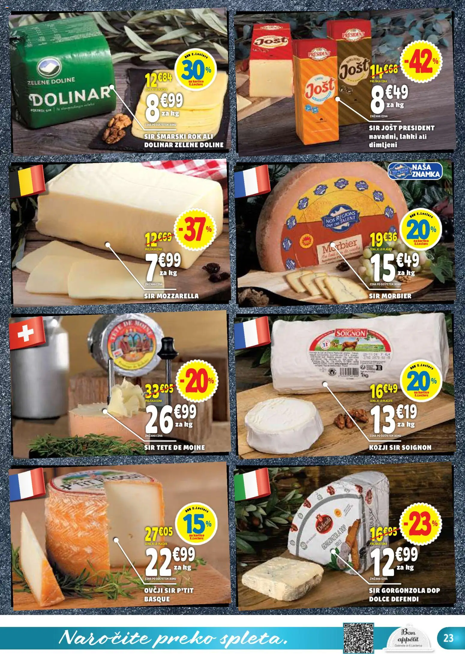 Novi E.leclerc katalog ponudbe – veljaven od 23.09.2026 | Stran: 23 | Izdelki: Mozzarella, Sir