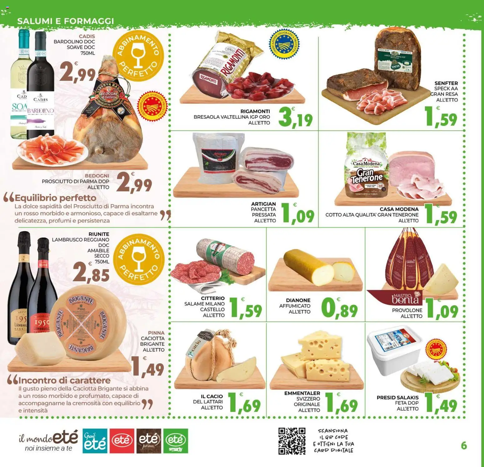 Volantino Eté del 22/09/2026 | Pagina: 6 | Prodotti: Speck, Prosciutto, Feta, Lambrusco