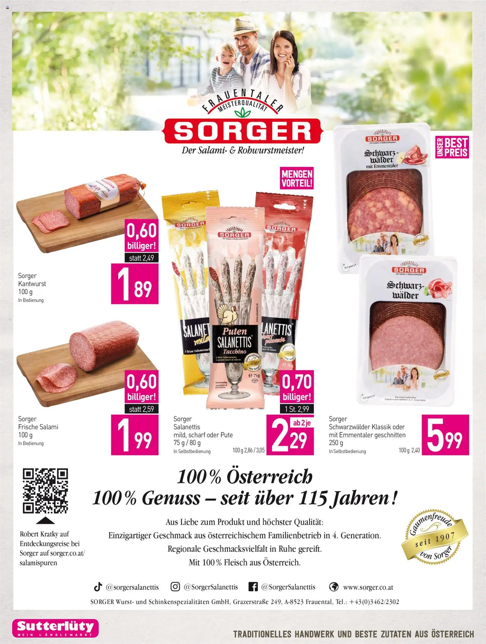 Sutterlüty Flugblatt gültig ab 08.10.2026 | Seite: 8 | Produkte: Wurst, Zutaten, Salami