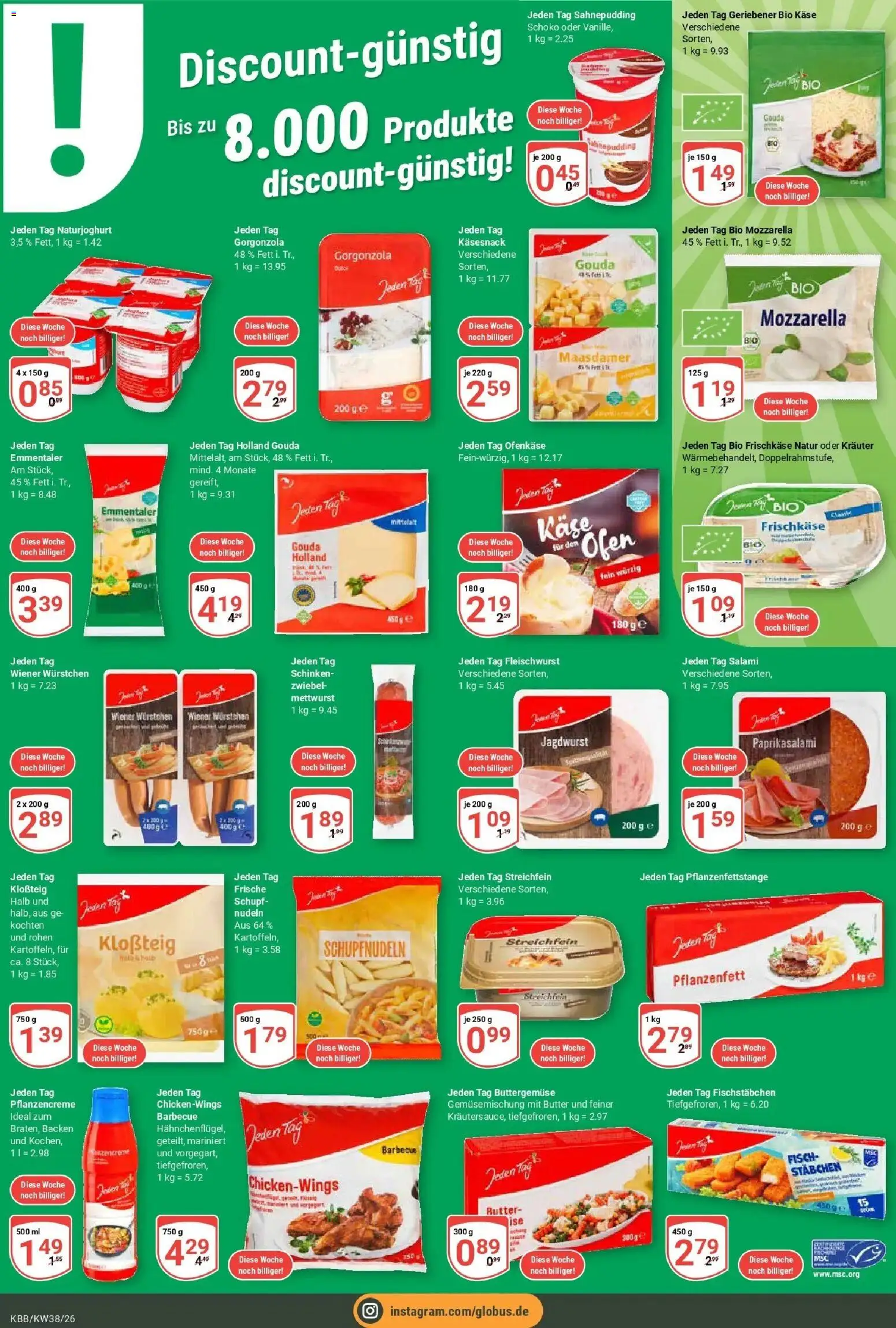 Globus Prospekt Koblenz-Bubenheim (ab 14.09.2026) » Angebote online | Seite: 4 | Produkte: Käse, Gouda, Salami, Nudeln
