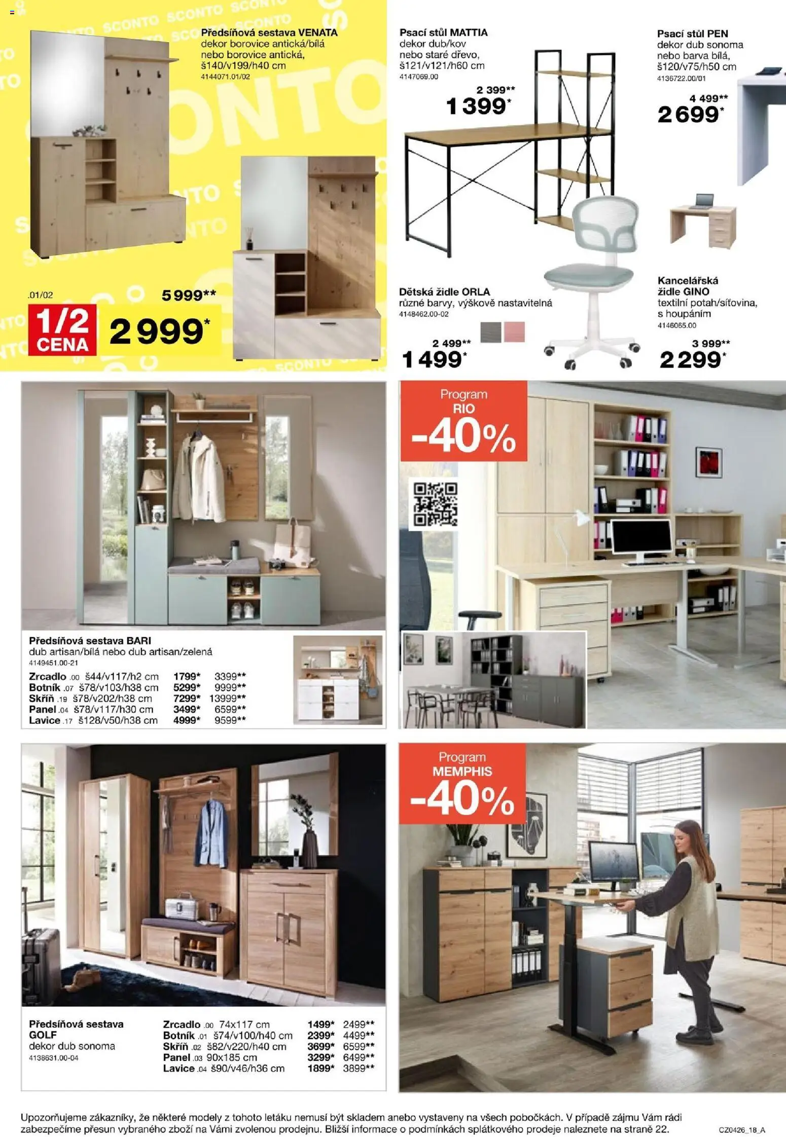 Sconto nábytek leták od 04.03.2026 | Strana: 18 | Produkty: Židle, Zrcadlo, Botník, Skříň