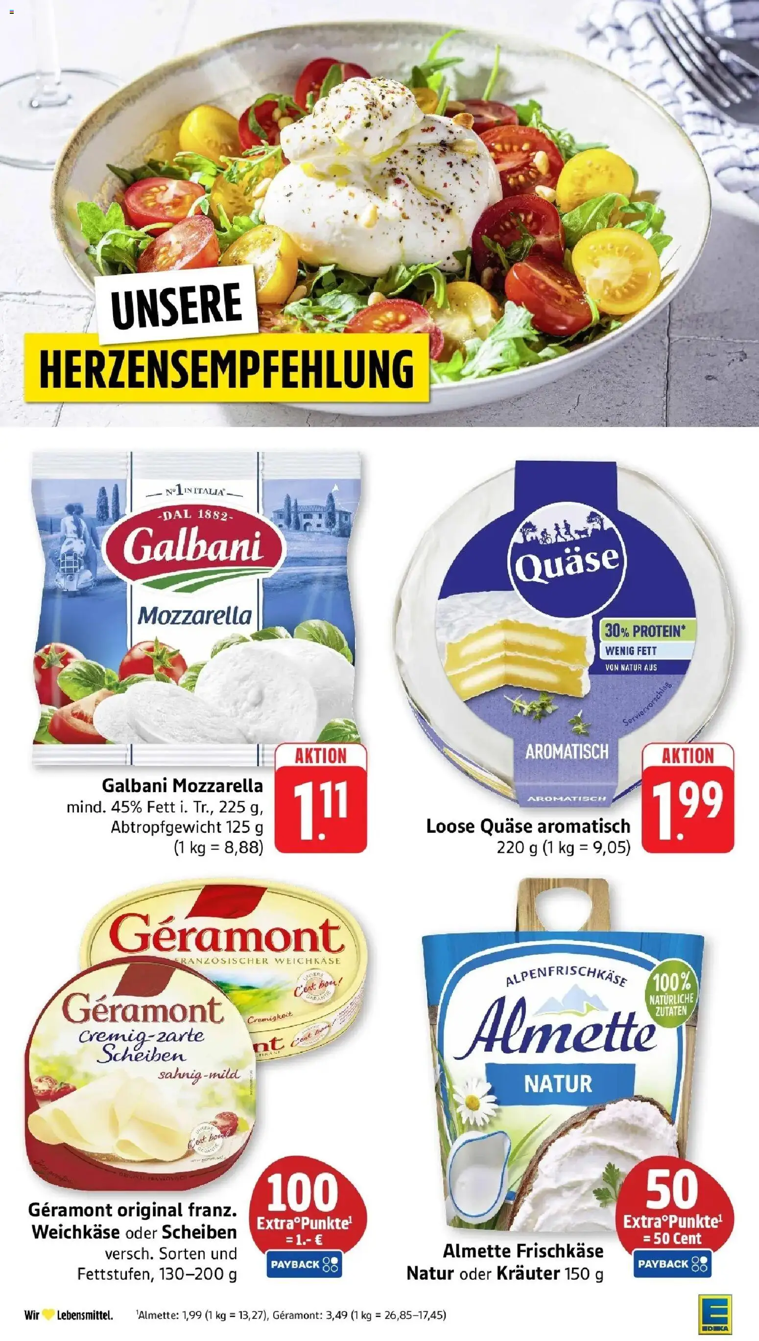 Edeka prospekt Überlingen	 – gültig ab 04.05.2026 | Seite: 30 | Produkte: Geramont, Almette, Mozzarella, Frischkase