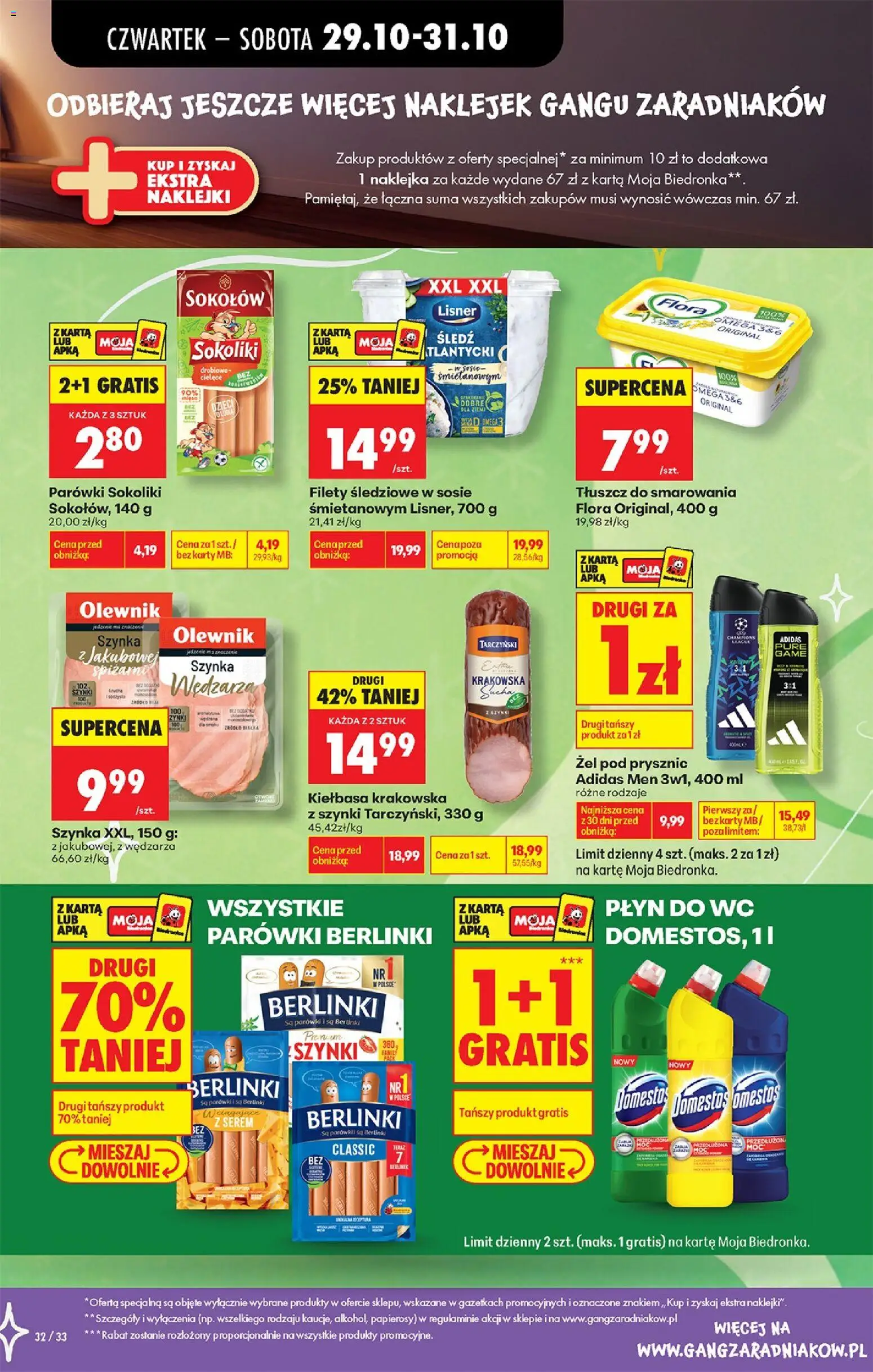 Biedronka Polsko leták - Codziennie niskie ceny od 29.10.2026 | Strana: 49 | Produkty: Omega, Domestos, Karty, Flora