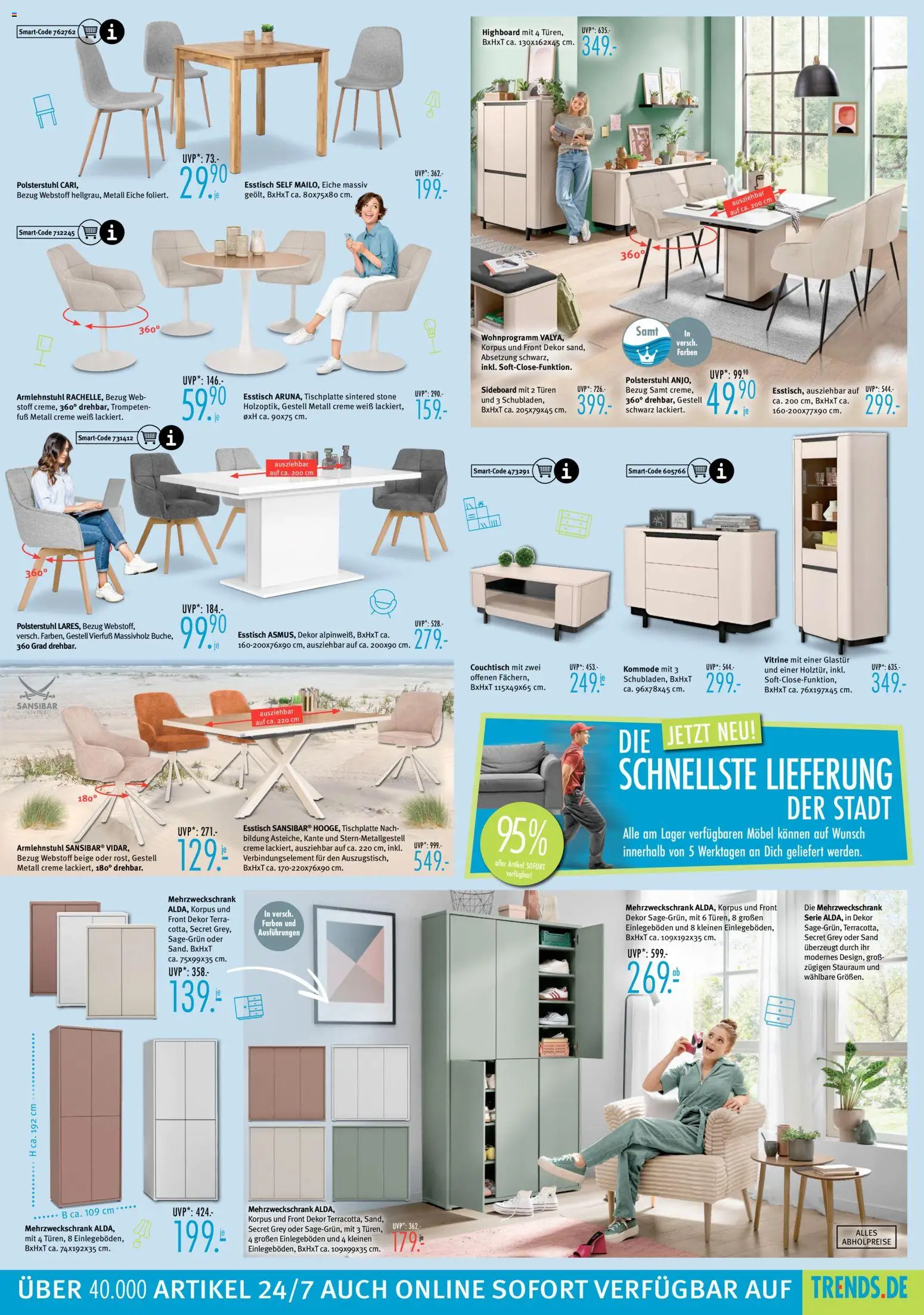 Trends Prospekt – gültig ab 04.07.2026 | Seite: 3 | Produkte: Sideboard, Esstisch, Kommode, Creme