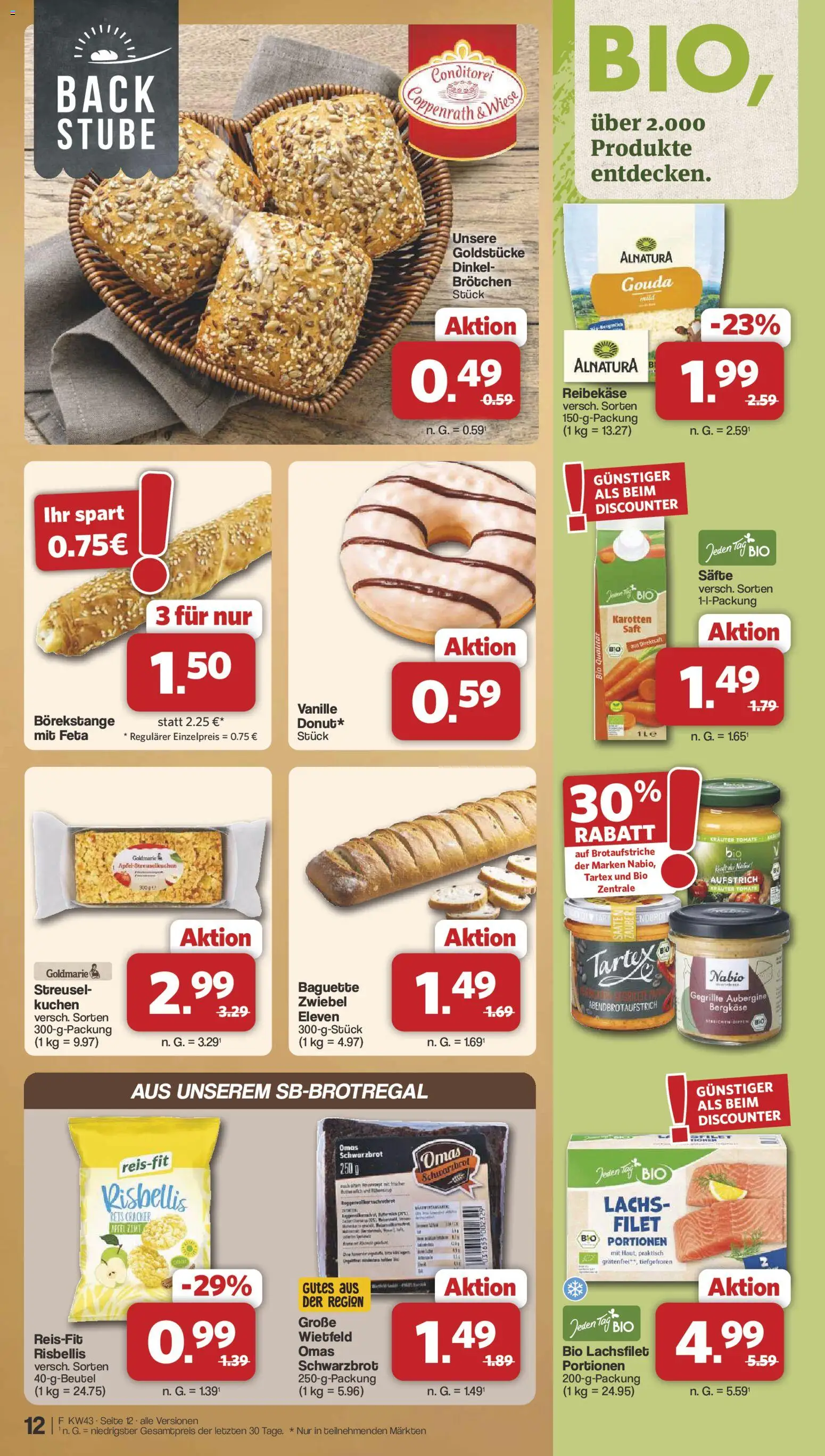 Famila Nordwest Prospekt – gültig ab 19.10.2026 | Seite: 12 | Produkte: Gouda, Vanille, Lachs, Kuchen