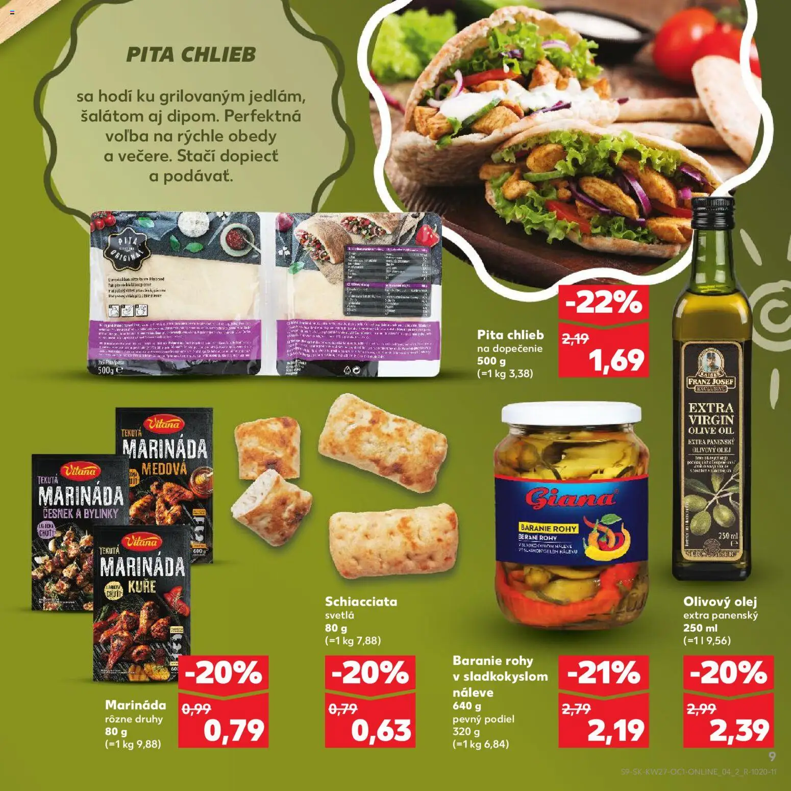 Kaufland SK akciós ujság - amely érvényes a következő dátumtól: 2026.07.01. | Oldal: 9 | Termékek: Pita