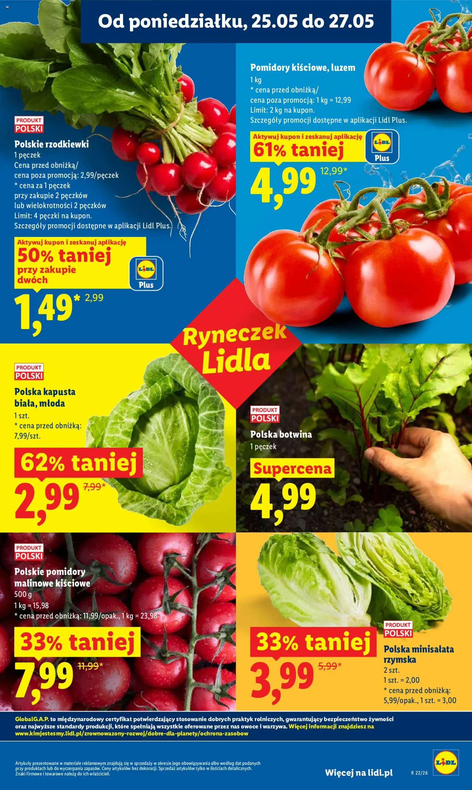 Lidl gazetka od 25.05.2026 | Strona: 35 | Produkty: Kapusta, Pomidory malinowe, Pomidory, Owoce