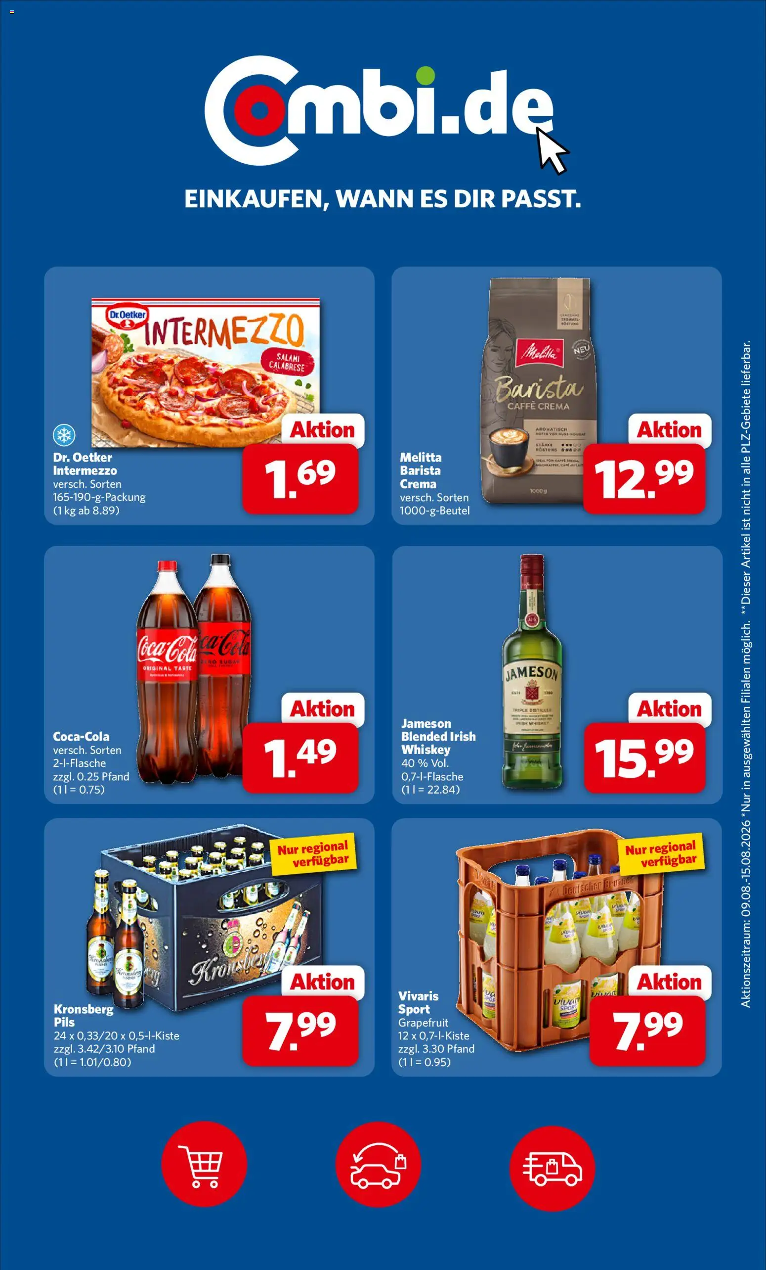 Combi Wochenknaller – gültig ab 09.08.2026 | Seite: 2 | Produkte: Melitta, Jameson, Grapefruit, Salami