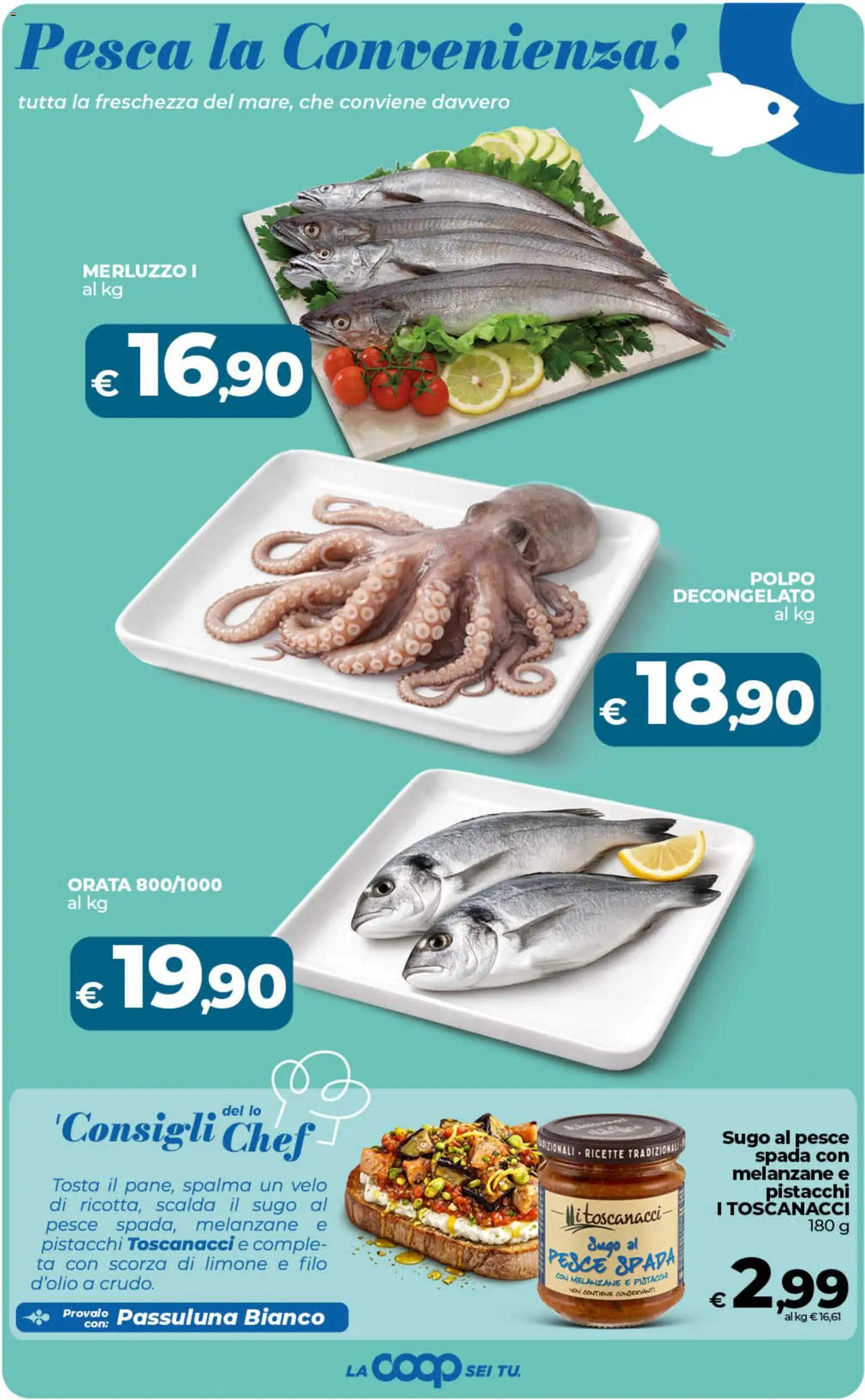 Volantino Ipercoop del 07.04.2026 | Pagina: 26 | Prodotti: Pesce, Polpo, Pesca, Sugo