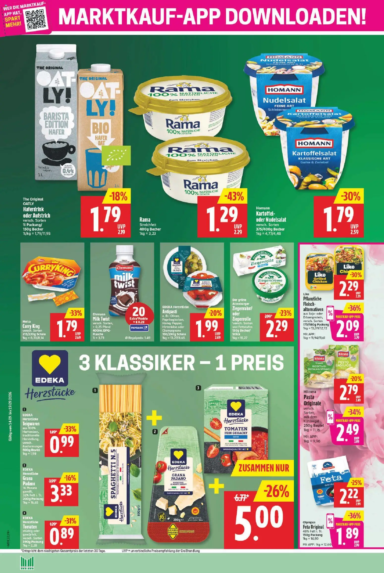 Marktkauf Prospekt – gültig ab 14.09.2026 | Seite: 10 | Produkte: Grana Padano, Feta, Meica, Champignons
