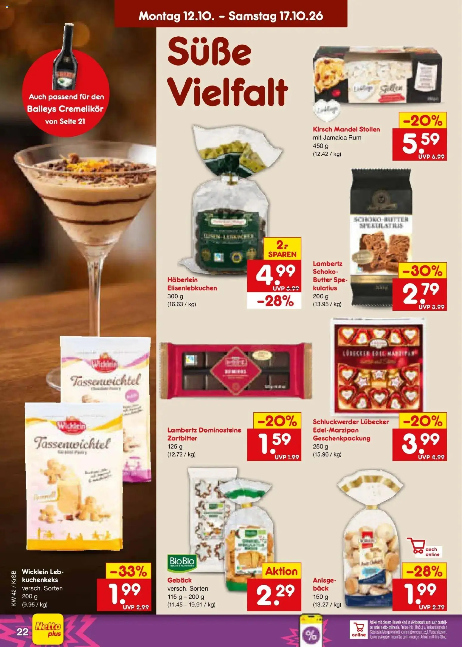 Netto Marken-Discount Prospekt Baesweiler (ab 12.10.2026) » Angebote | Seite: 28 | Produkte: Butter, Rum, Baileys