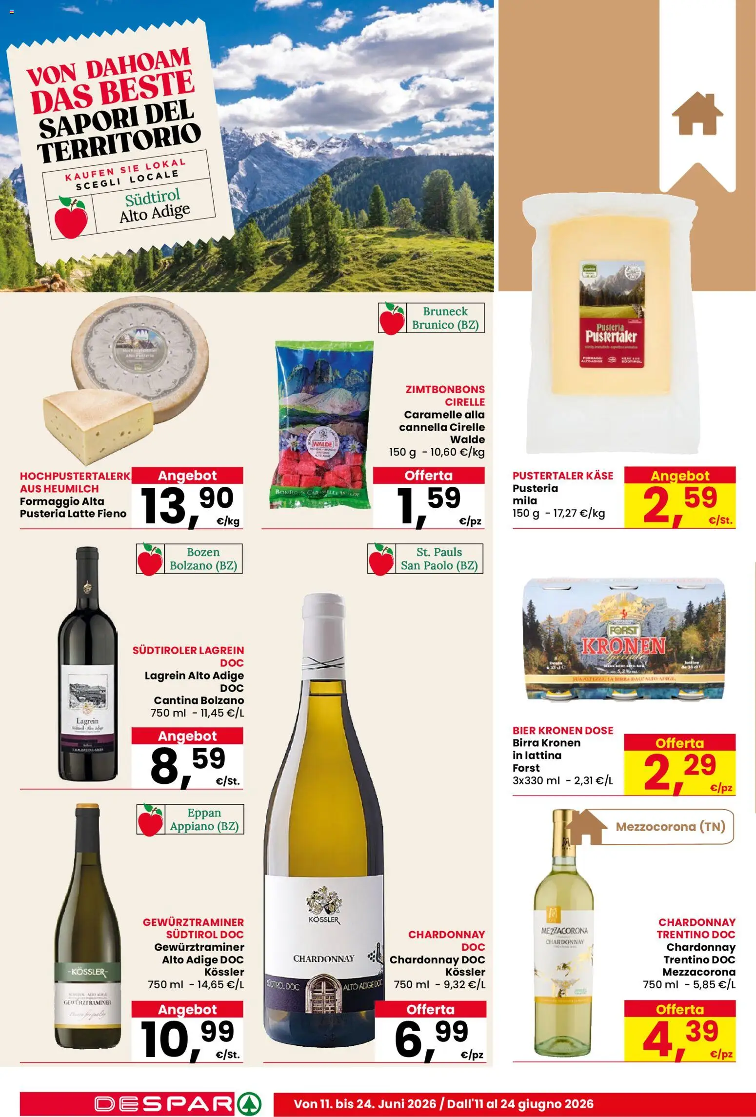 Volantino Despar del 11.06.2026 | Pagina: 8 | Prodotti: Birra, Caramelle, Latte, Formaggio