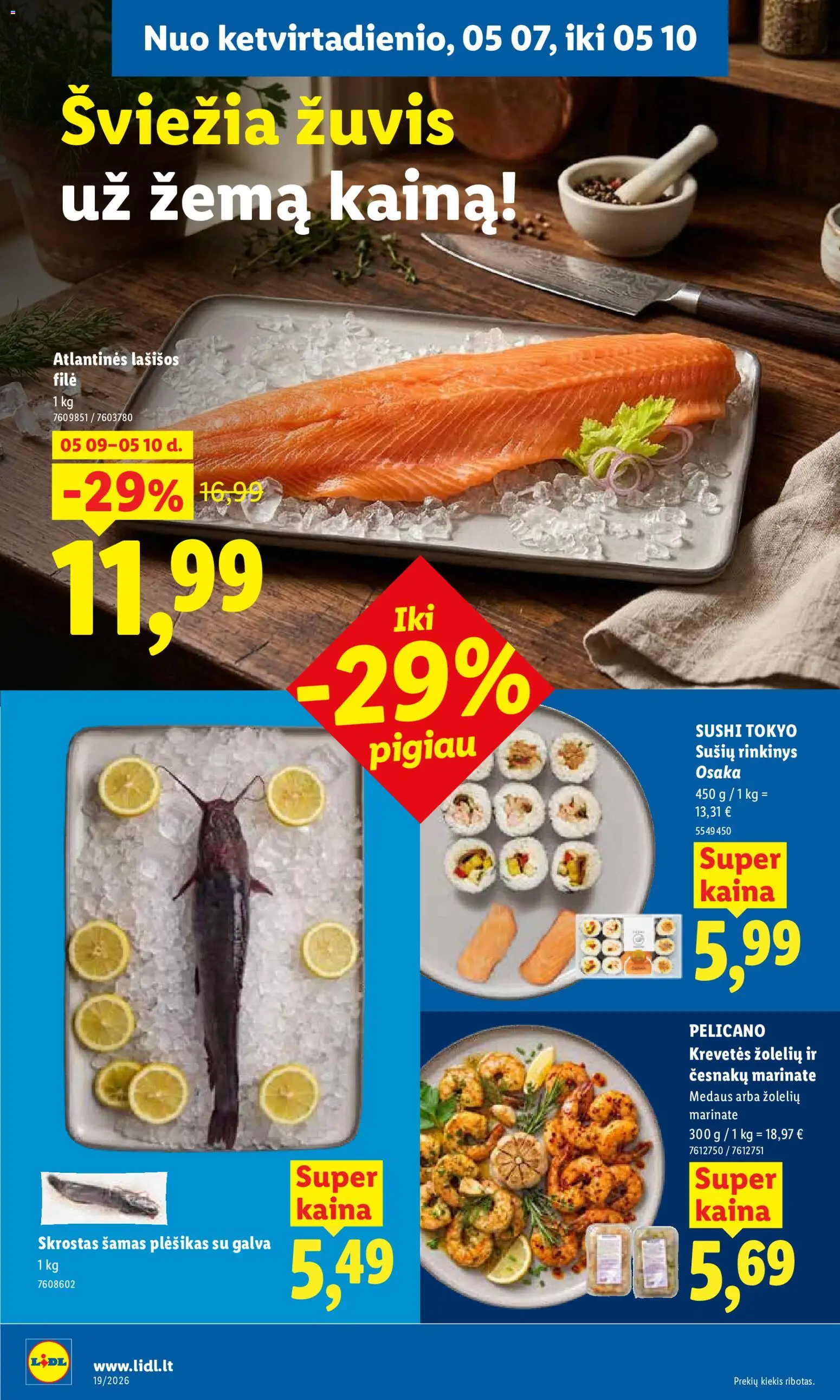 LIDL akcijos nuo 04.05.2026 | Puslapis: 50 | Prekių: Lašišos, Žuvis