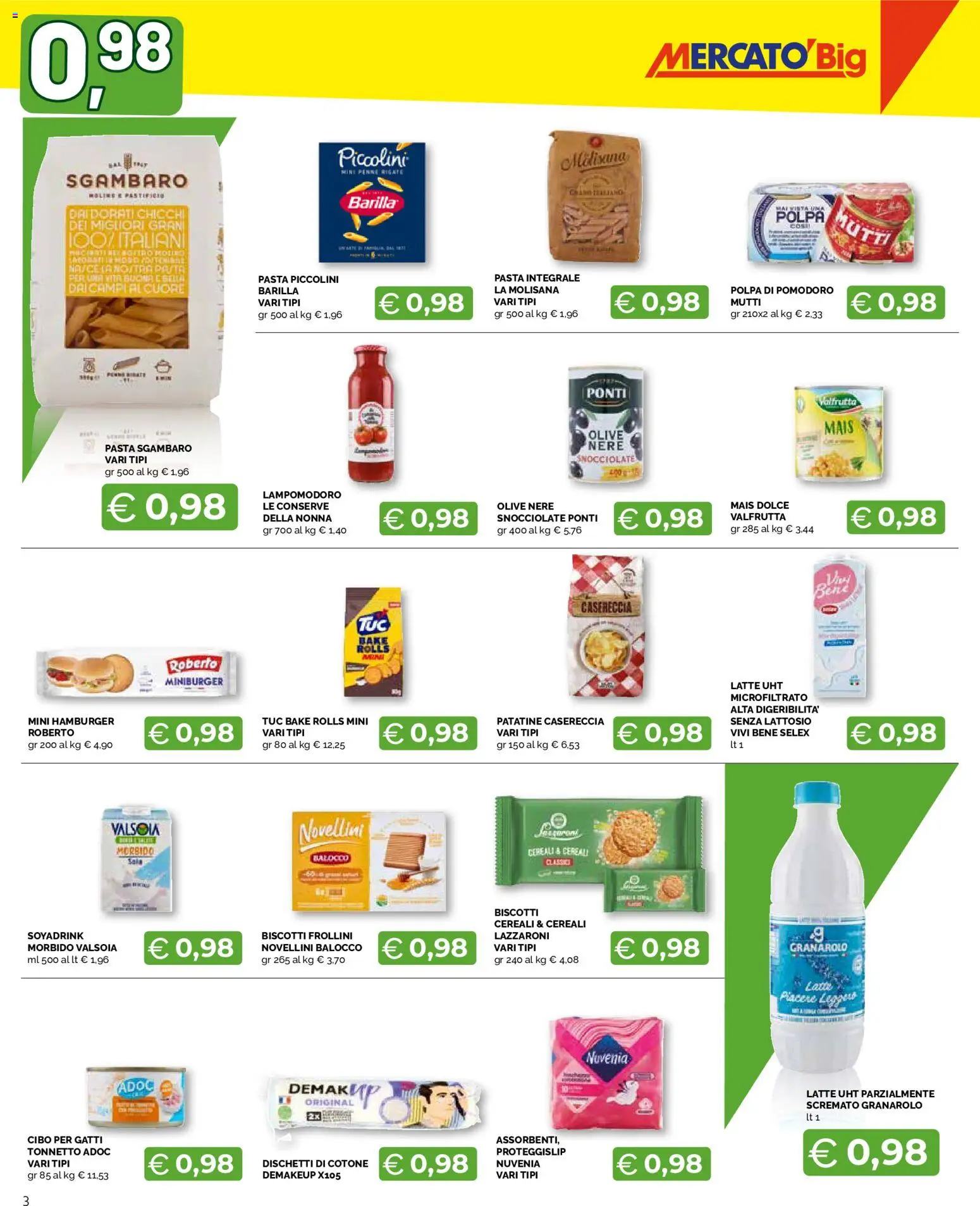 Volantino Mercatò del 20/07/2026 | Pagina: 3 | Prodotti: Pomodoro, Mutti, Frollini, Hamburger