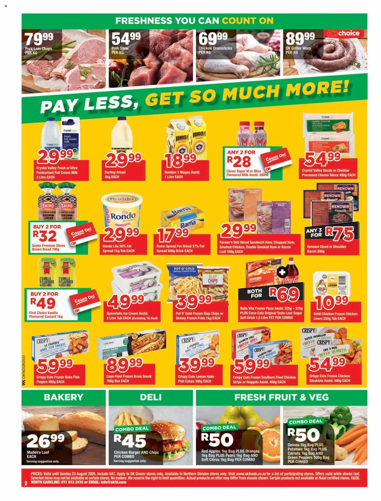 New OK Foods catalogue – valid from 12/08/2026 | Page: 2 | Products: Pears, Apples, Chips, Lemon