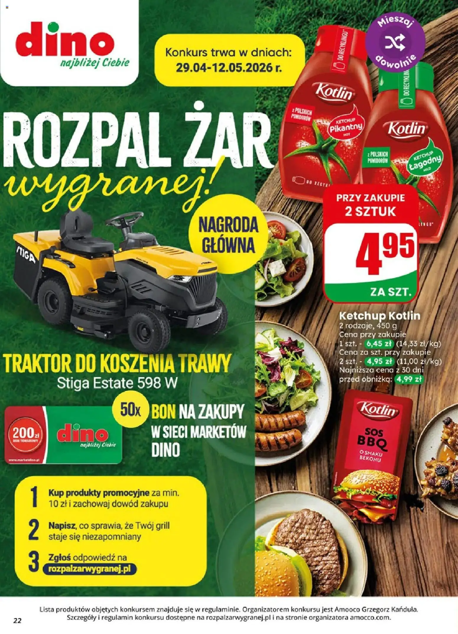 Dino gazetka od 06.05.2026 | Strona: 22 | Produkty: Trawy, Ketchup, Grill, Sos