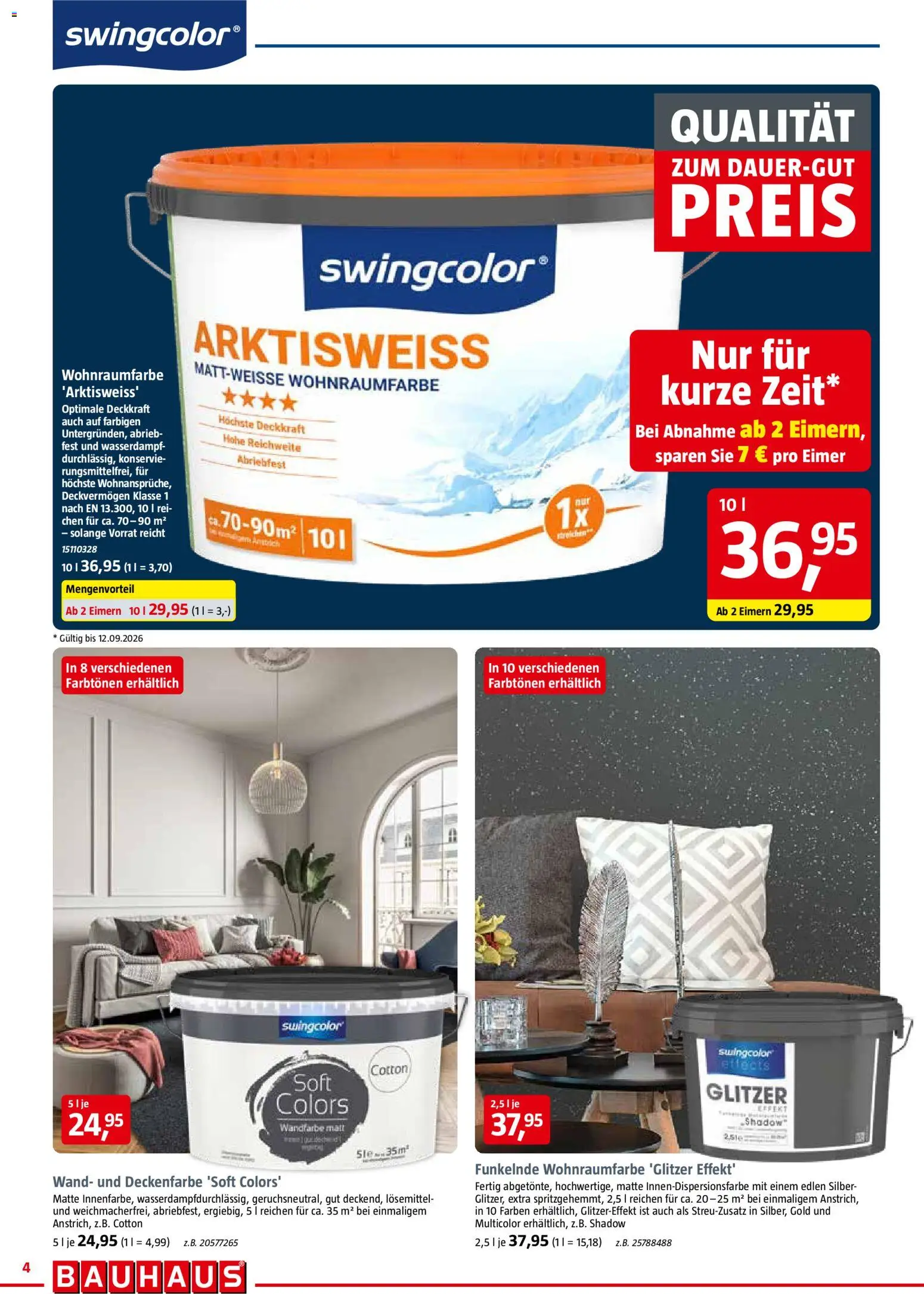 Bauhaus Prospekt – gültig ab 29.08.2026 | Seite: 4 | Produkte: Wandfarbe