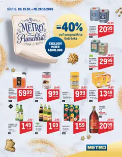 Metro angebote Durststrecke ab 15.10.2026 gültig
