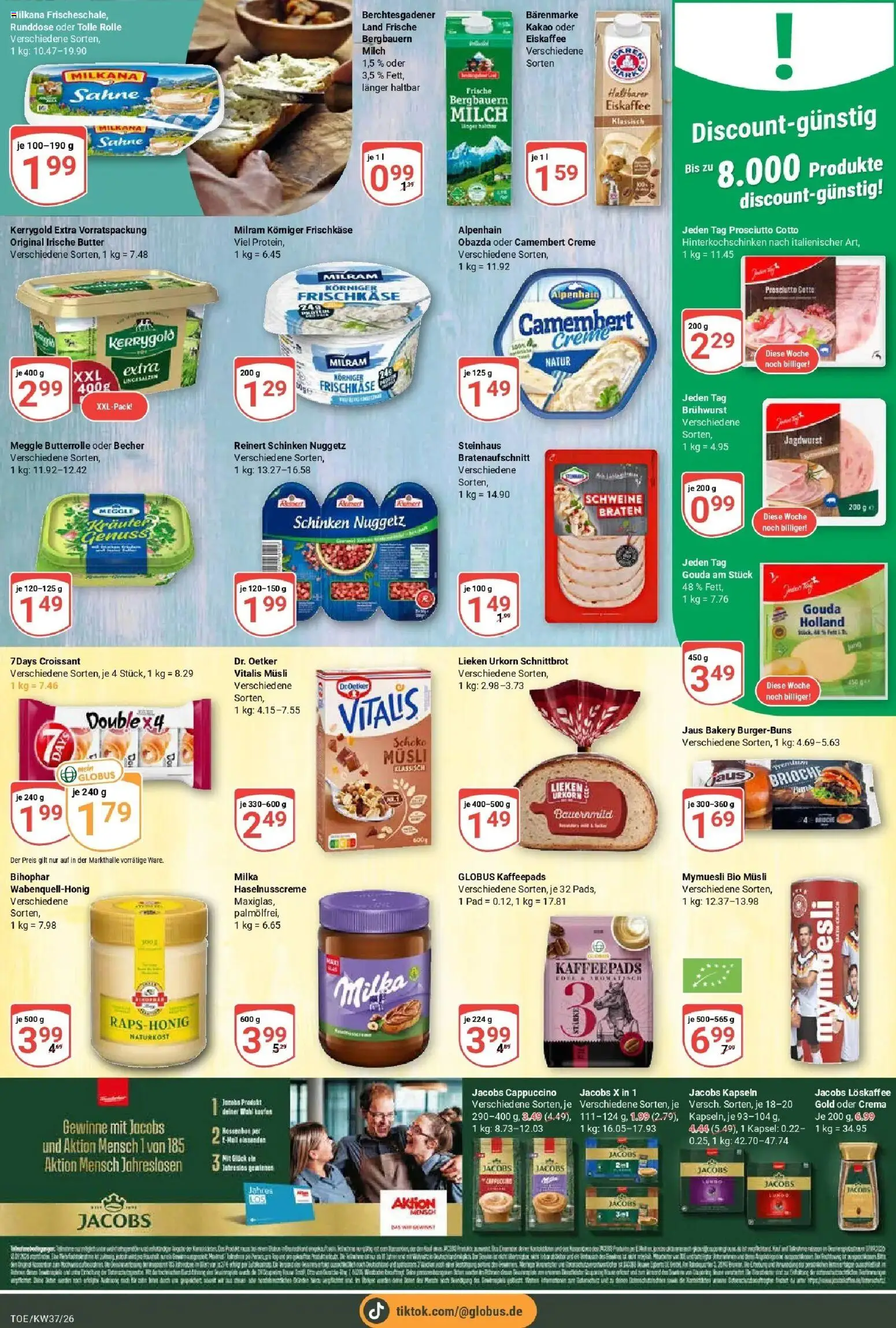 Globus Prospekt Tönisvorst – gültig ab 07.09.2026 | Seite: 12 | Produkte: Kaffeepads, Croissant, Camembert, Schinken