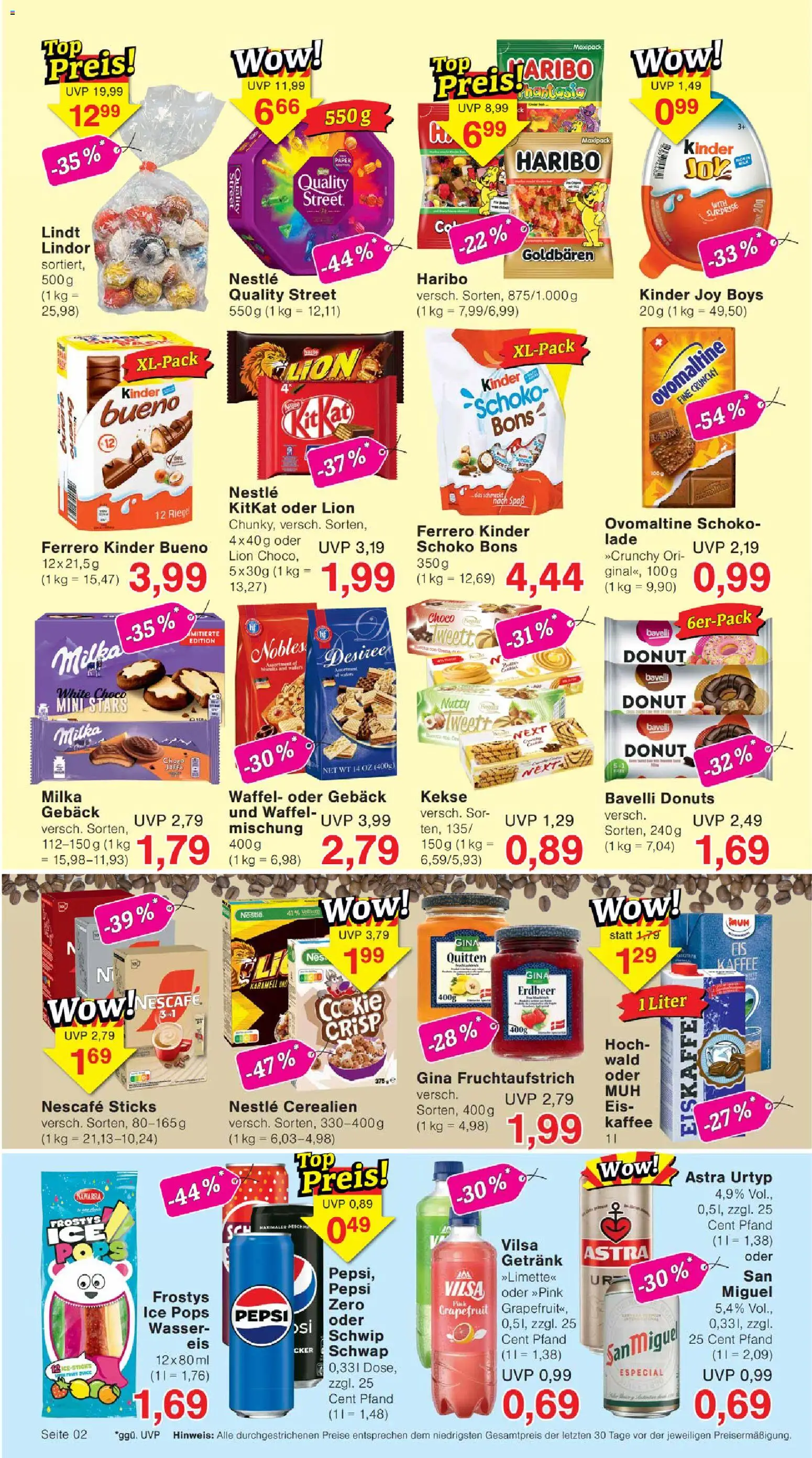Wiglo Wunderland Prospekt – gültig ab 17.08.2026 | Seite: 2 | Produkte: Nescafe, Kinder bueno, Lindor, Kekse