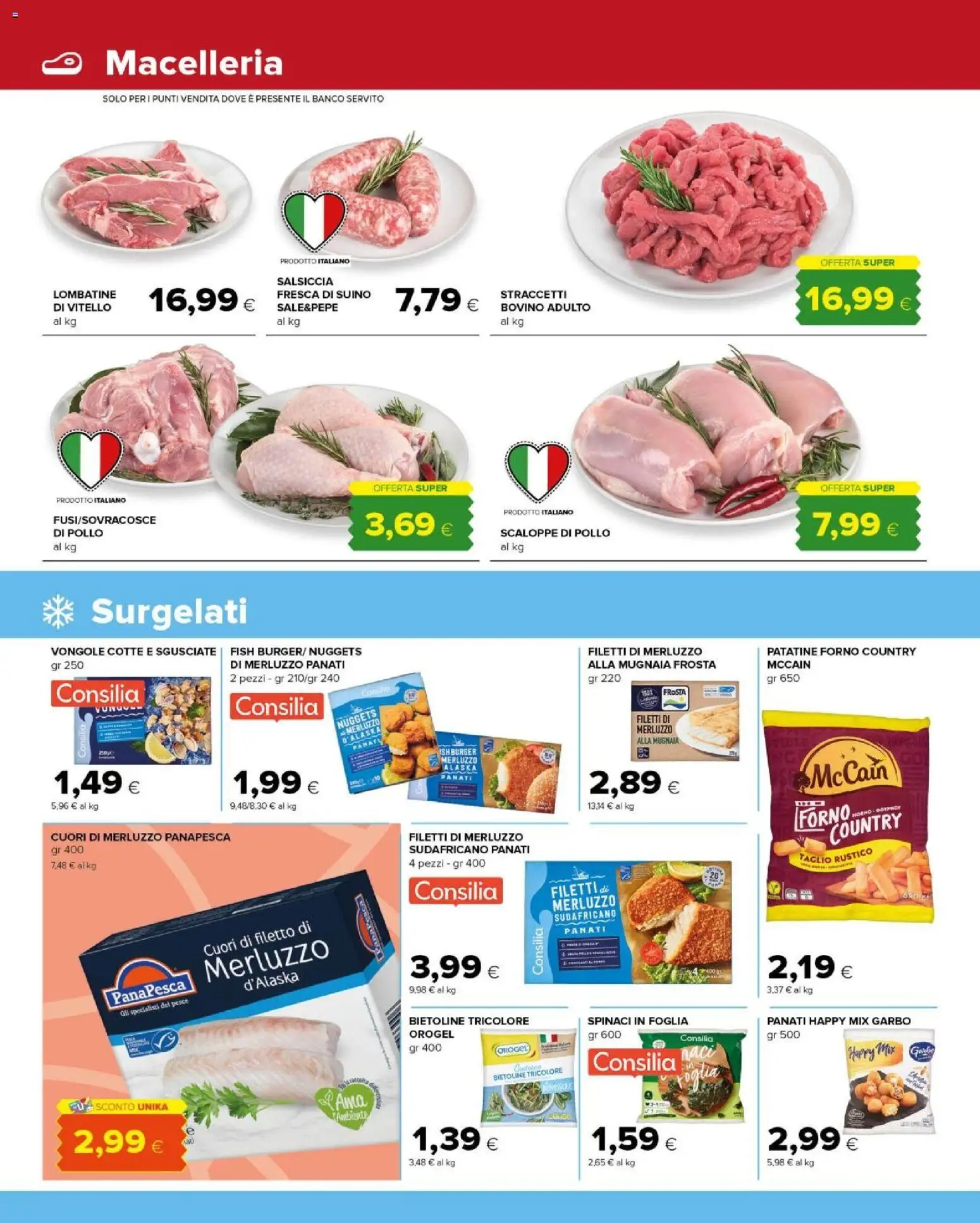 Volantino Tigre del 16/09/2026 | Pagina: 4 | Prodotti: Bovino, Taglio, Salsiccia, Spinaci
