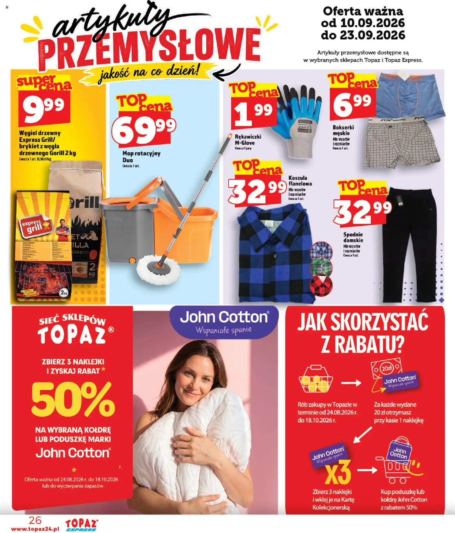 Topaz gazetka - Express od 10.09.2026 | Strona: 26 | Produkty: Koszula, Spodnie, Węgiel drzewny, Artykuły przemysłowe