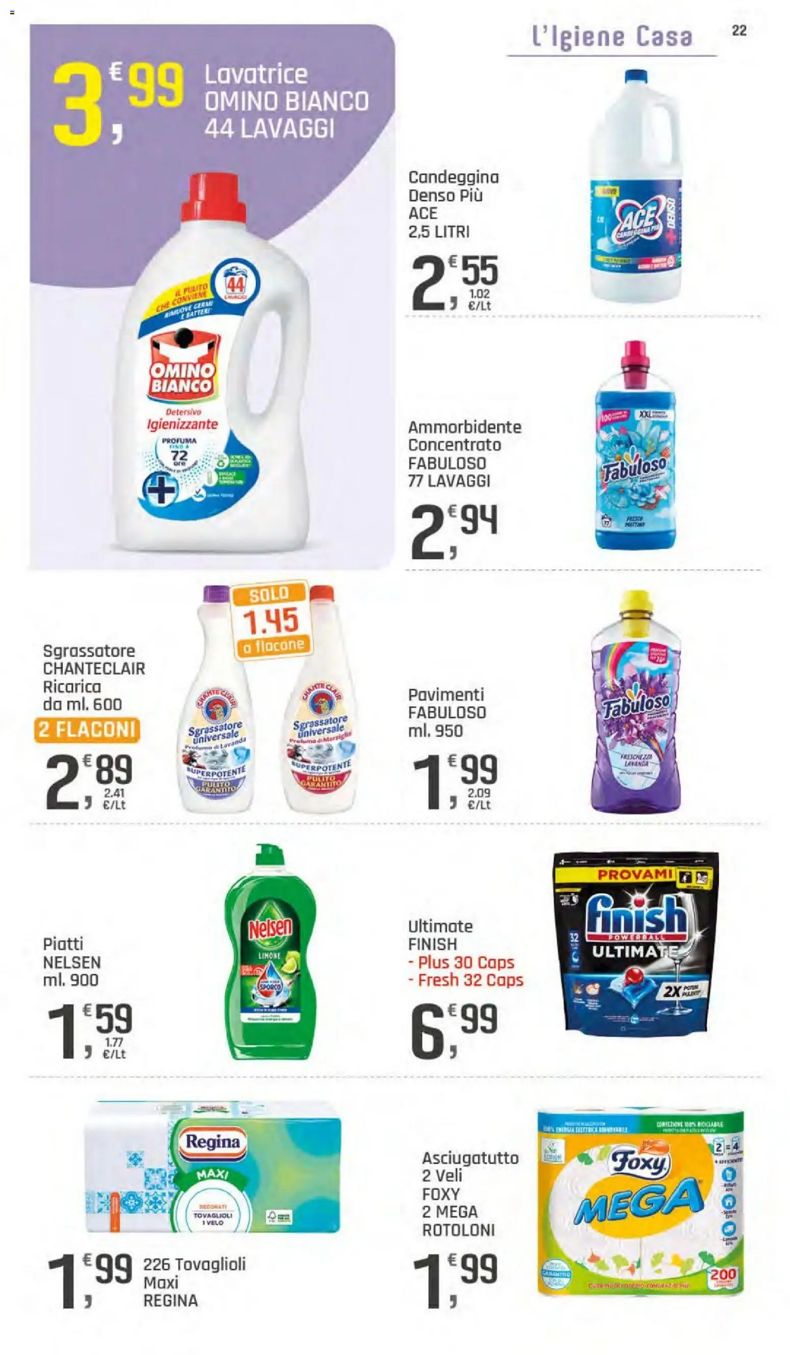 Volantino DOK del 23/07/2026 | Pagina: 22 | Prodotti: Candeggina, Sgrassatore, Limone, Lavanda