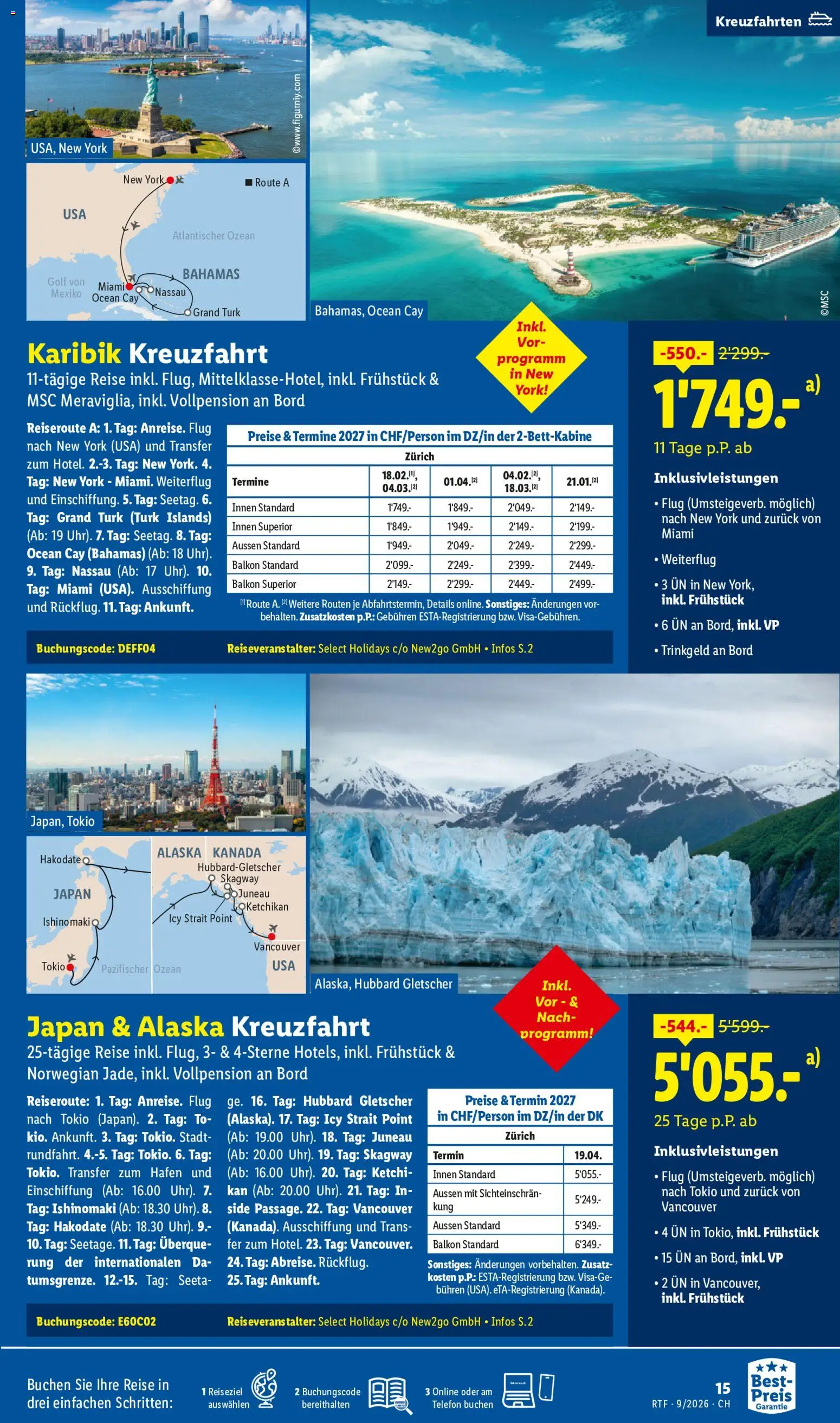 Lidl aktionen September/Oktober Reise-Highlights – gültig ab 14.09.2026 | Seite: 15