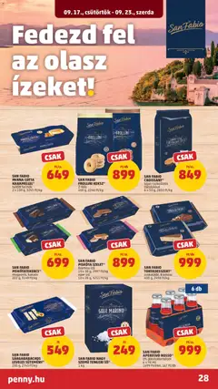 SAN FABIO CROISSANT* tejes-csokoládés töltelékkel, 6 x 50 g, 2830 Ft/kg - amely érvényes a következő dátumtól: 2026.09.17. | Oldal: 32